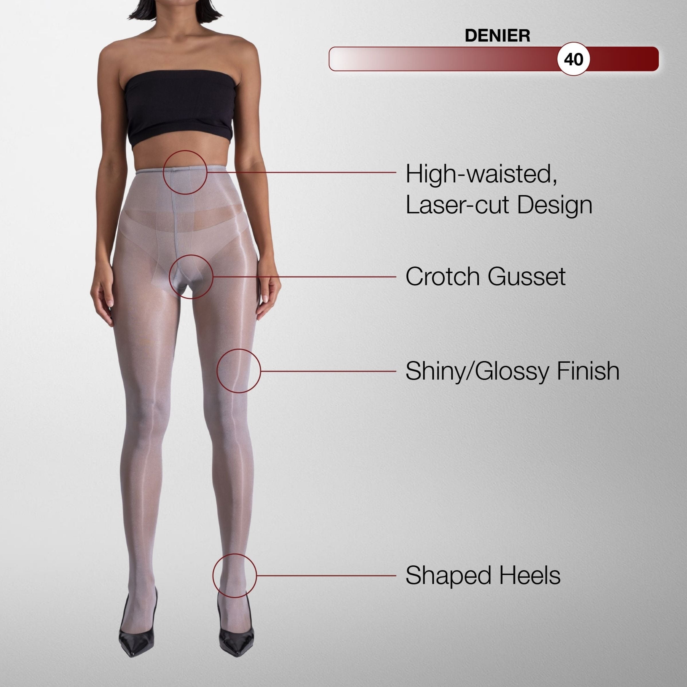 Lustrous Shiny Semi-Opaque Pantyhose