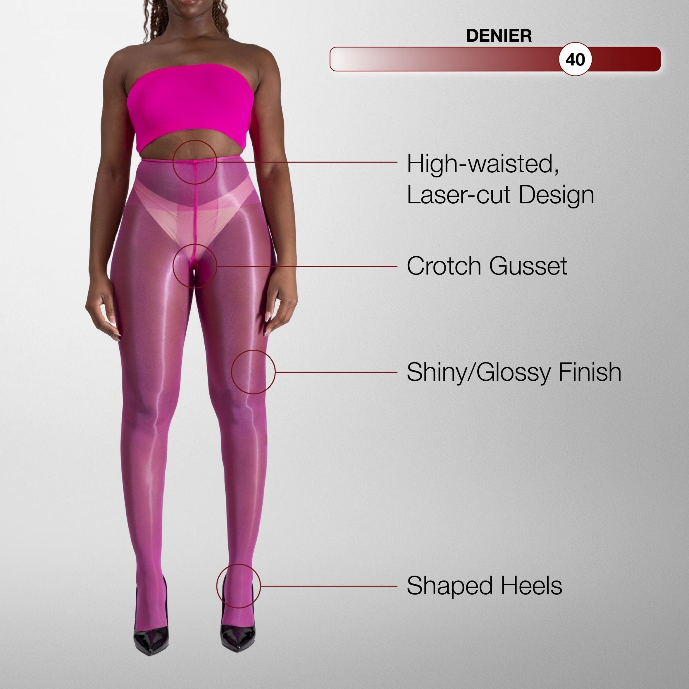 Lustrous Shiny Semi-Opaque Pantyhose