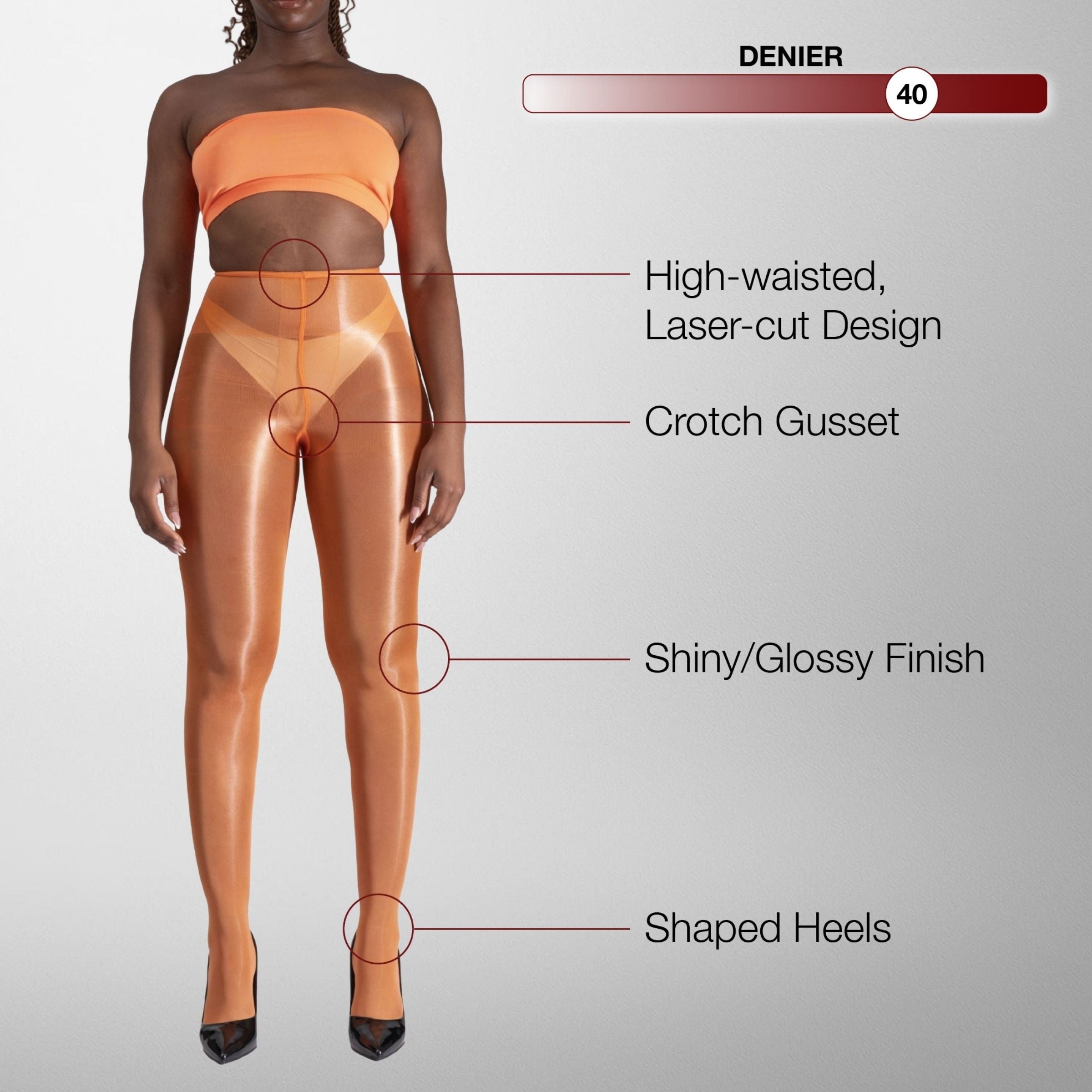 Lustrous Shiny Semi-Opaque Pantyhose