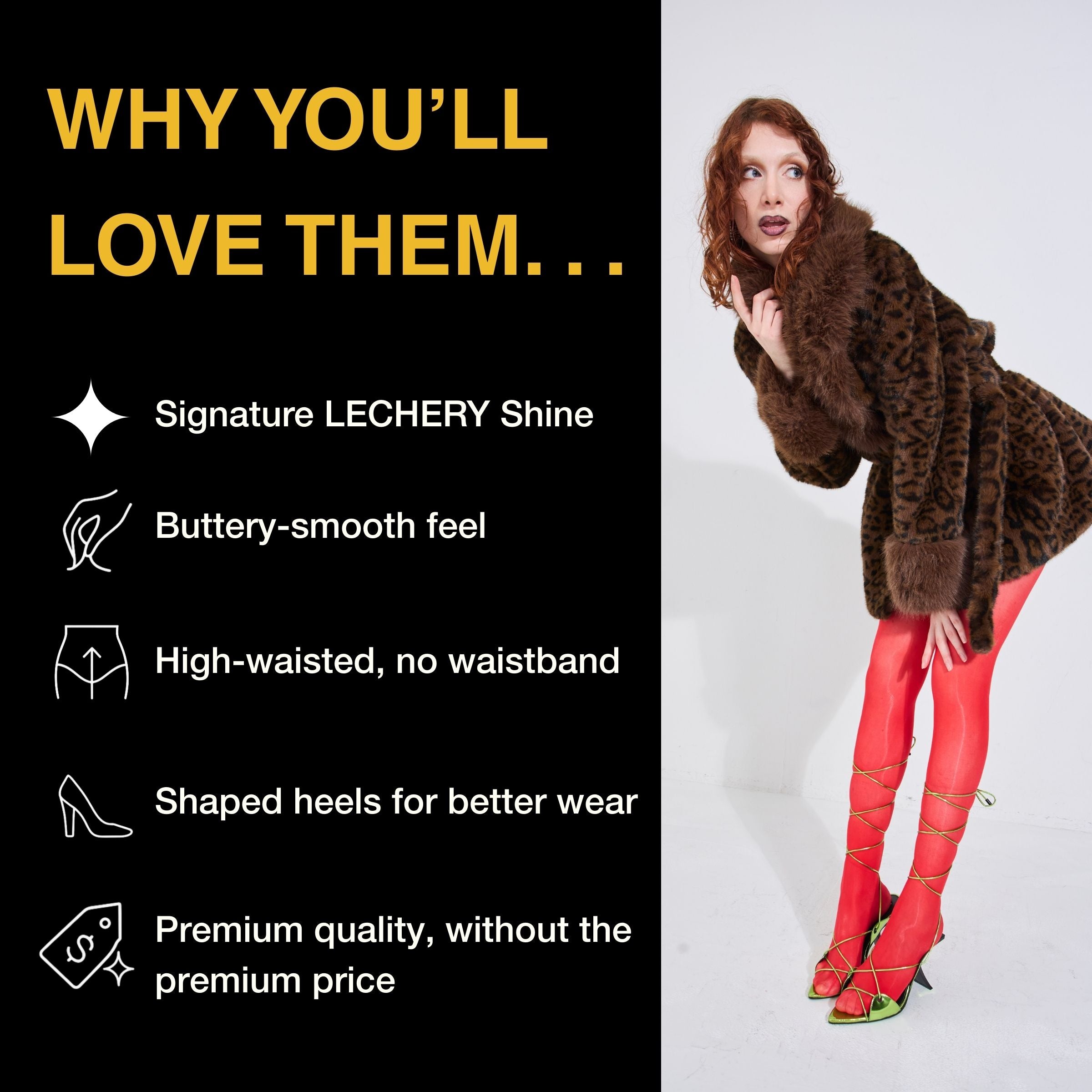 Lustrous Shiny Semi-Opaque Pantyhose