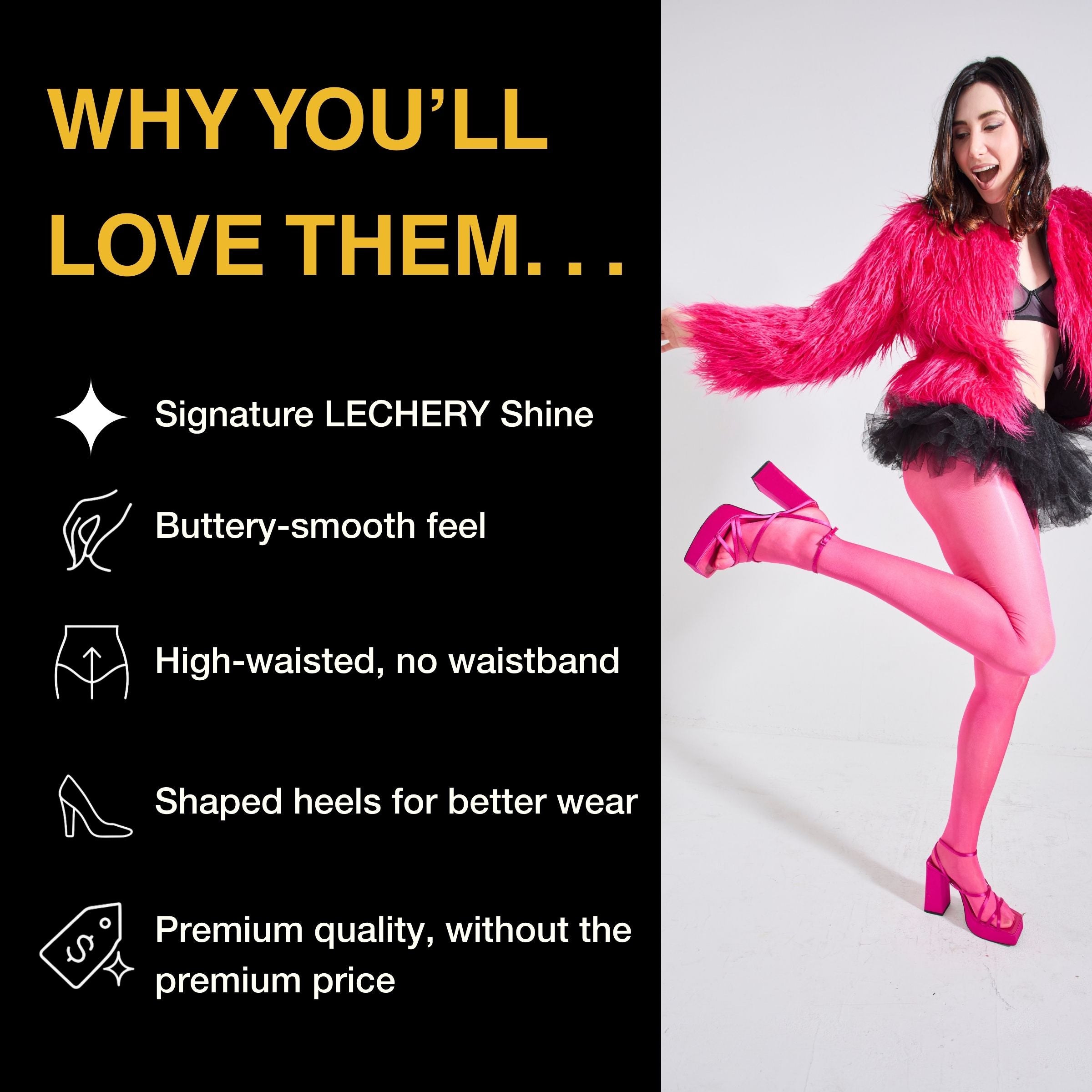 Lustrous Shiny Semi-Opaque Pantyhose