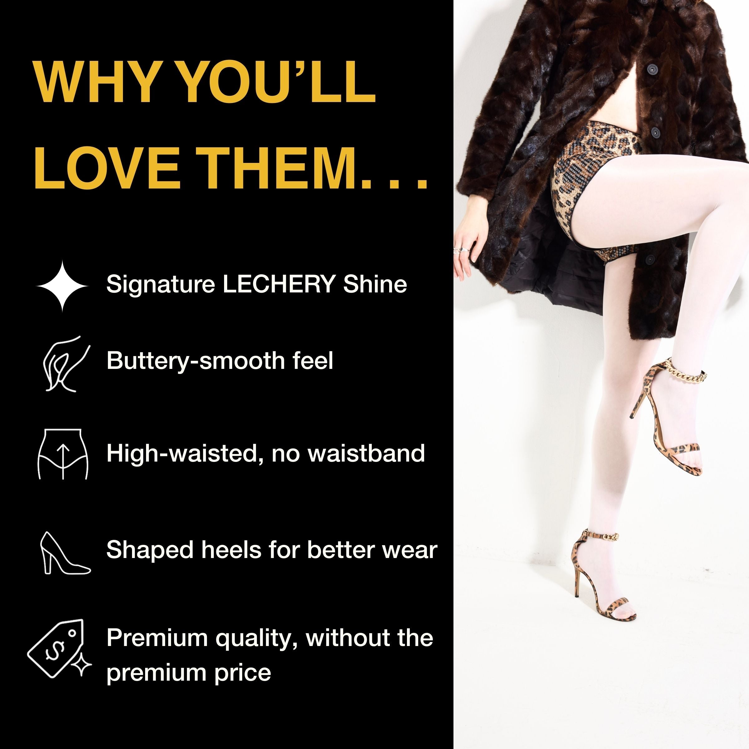 Lustrous Shiny Semi-Opaque Pantyhose