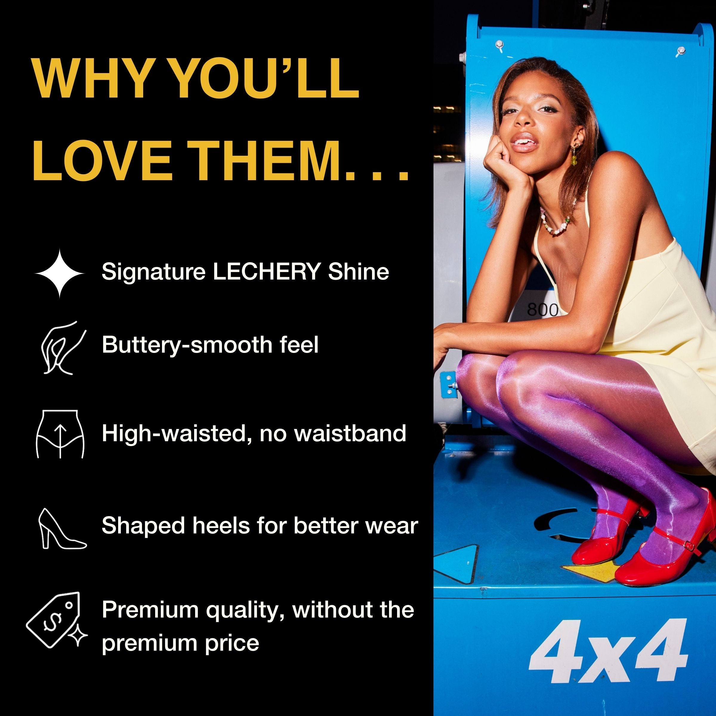 Lustrous Shiny Semi-Opaque Pantyhose