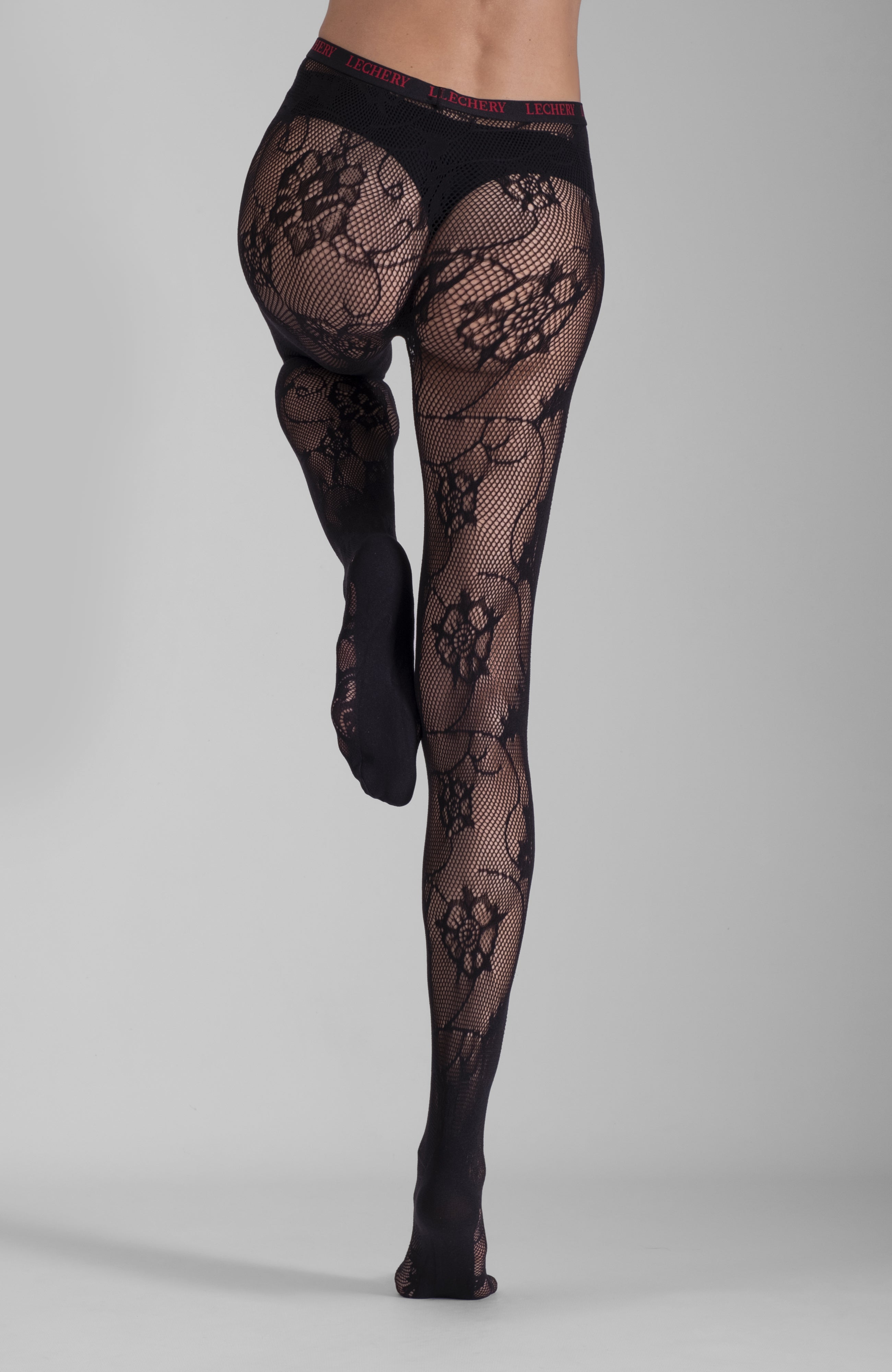 LECHERY FLORAL NET TIGHTS