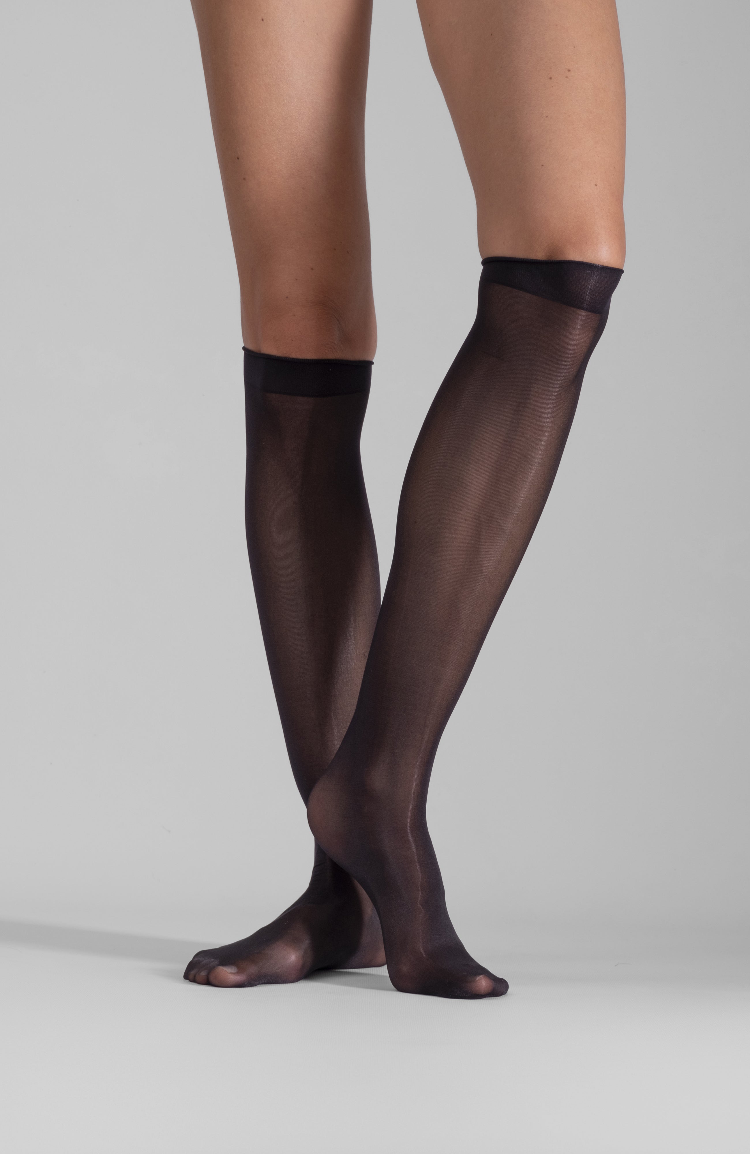 LECHERY® SHEER KNEE-HIGHS (2 PAIRS) - BLACK