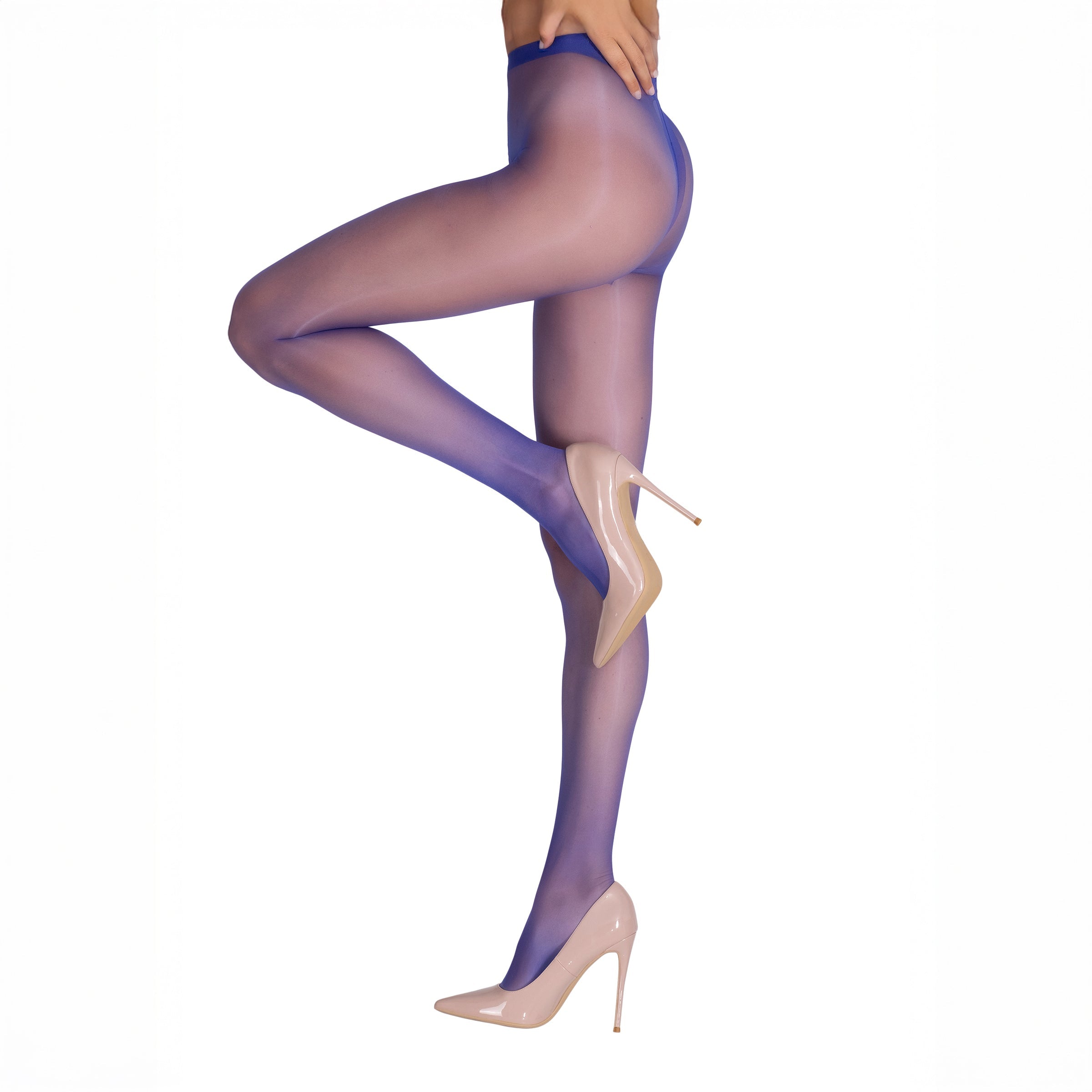 LECHERY® LUSTROUS SILKY SHINY 20 DENIER SHEER PANTYHOSE TIGHTS • BLUE