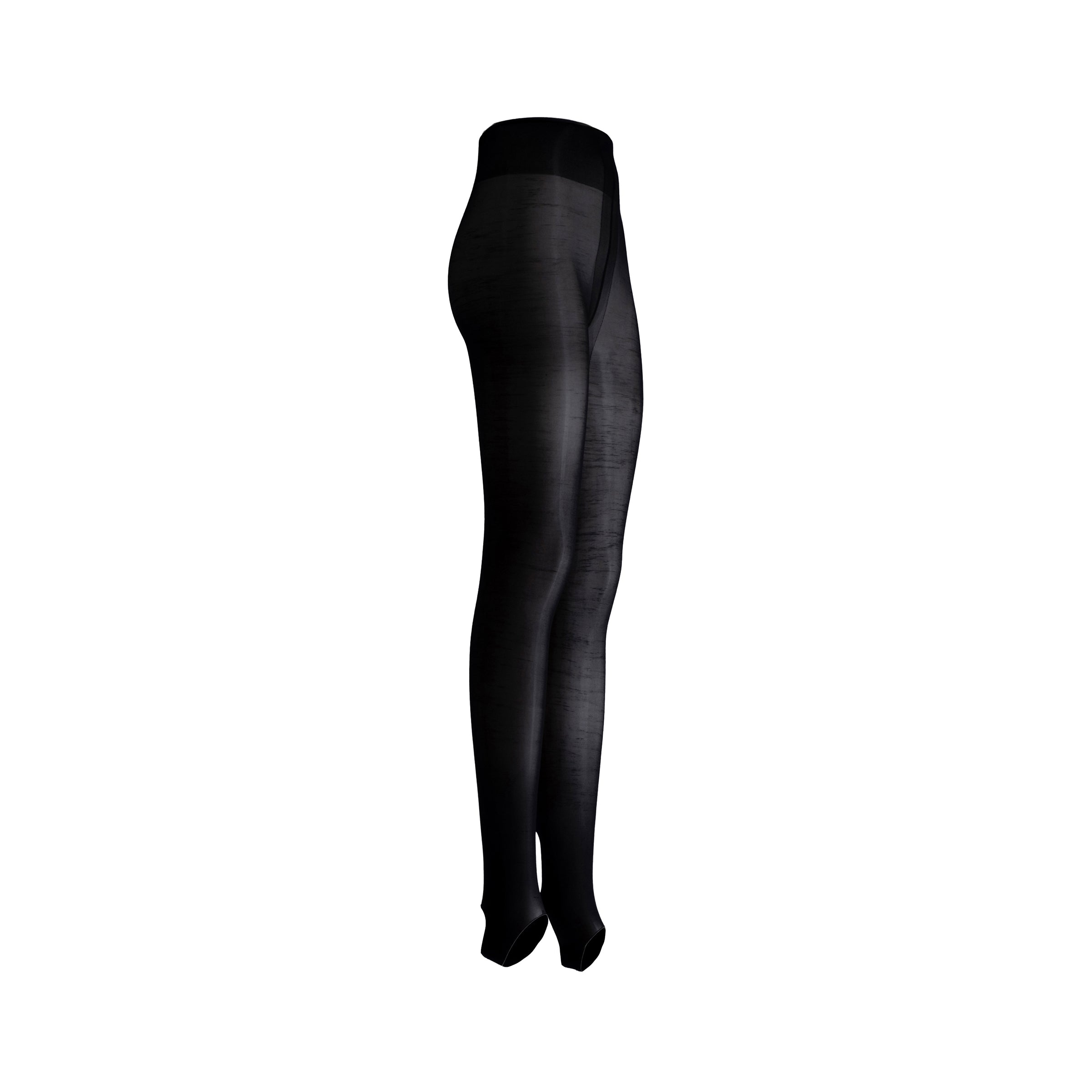 LECHERY® LUSTROUS SILKY SHINY 40 DENIER STIRRUP TIGHTS • BLACK