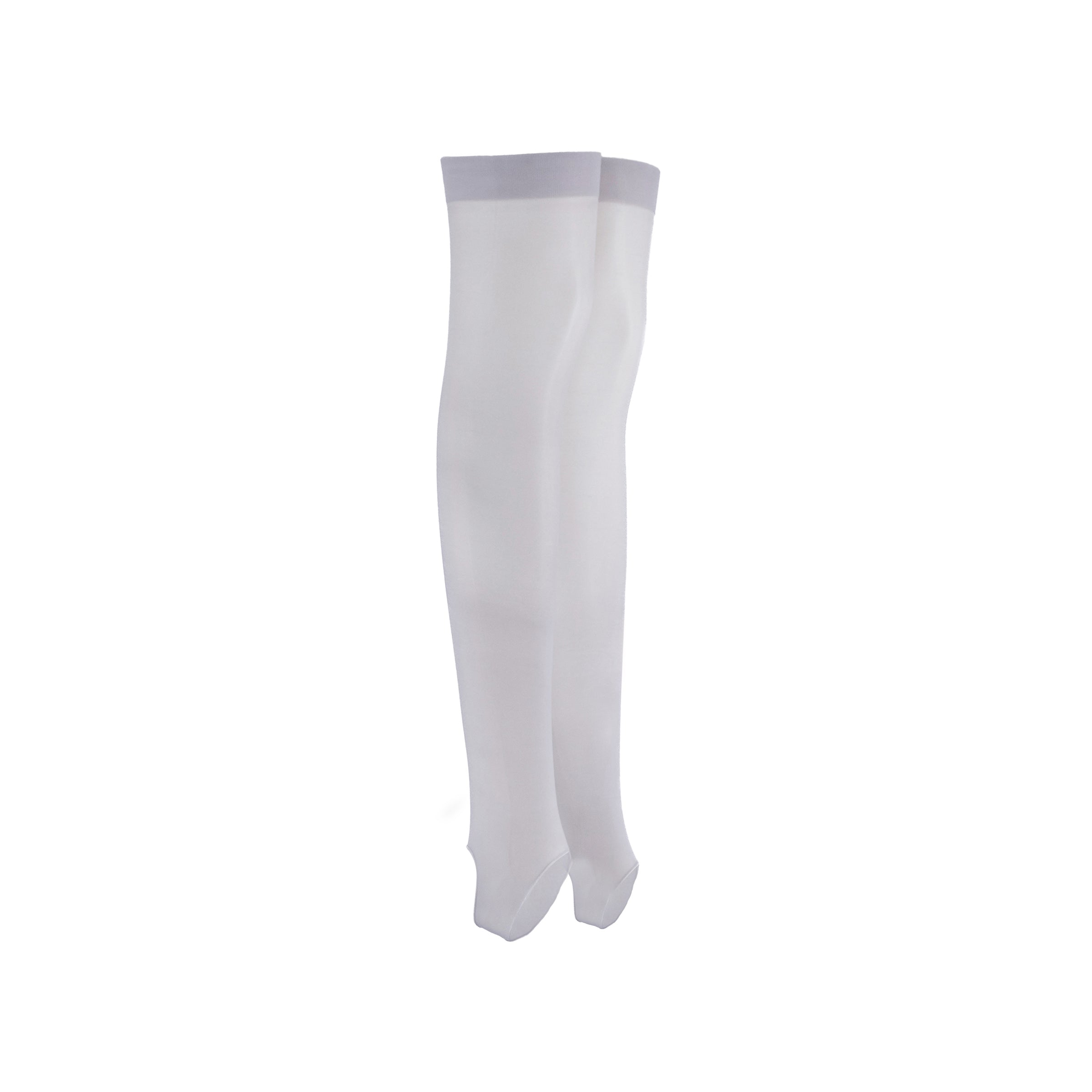 White knee-high sock on a white background
