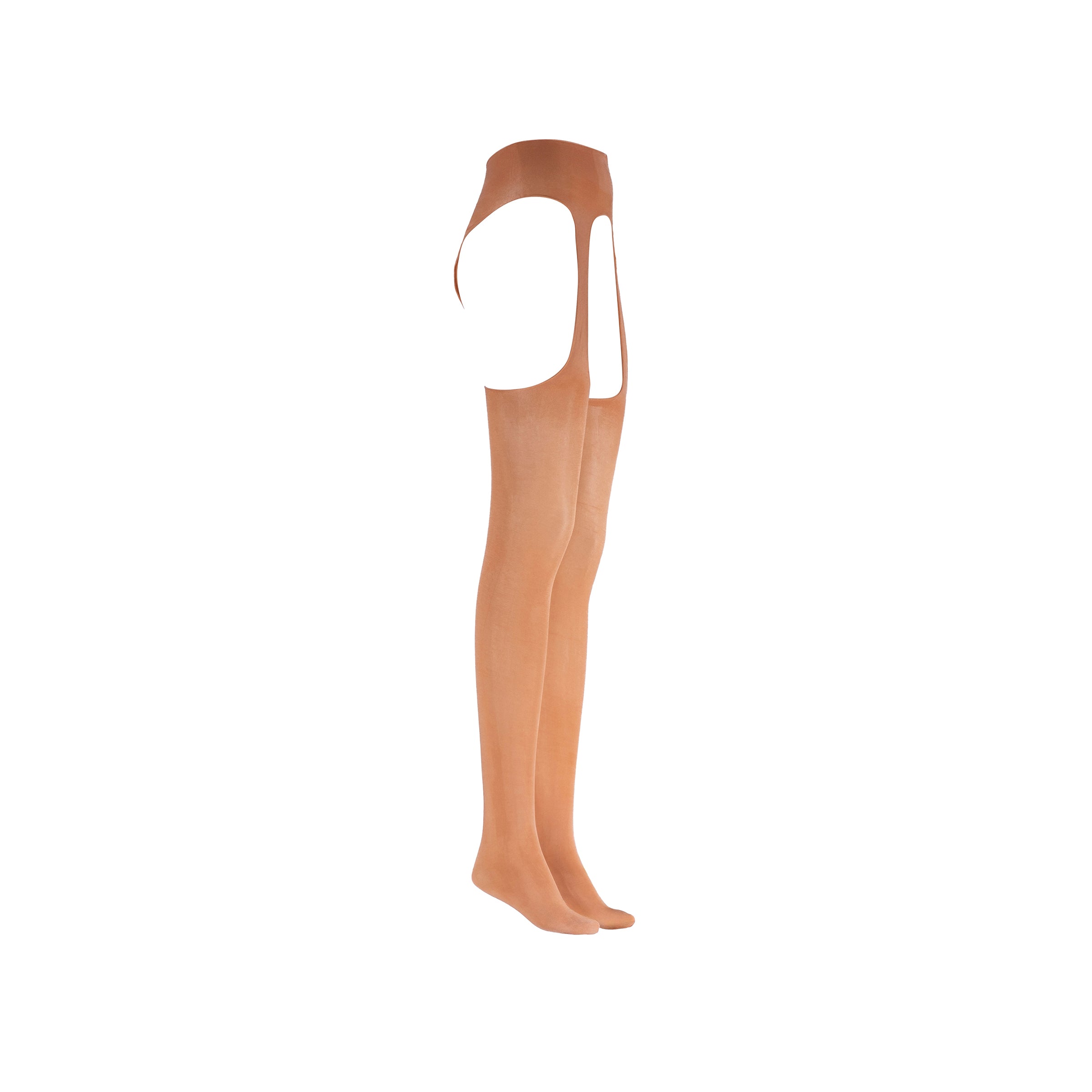 Beige over-the-knee sock on a white background