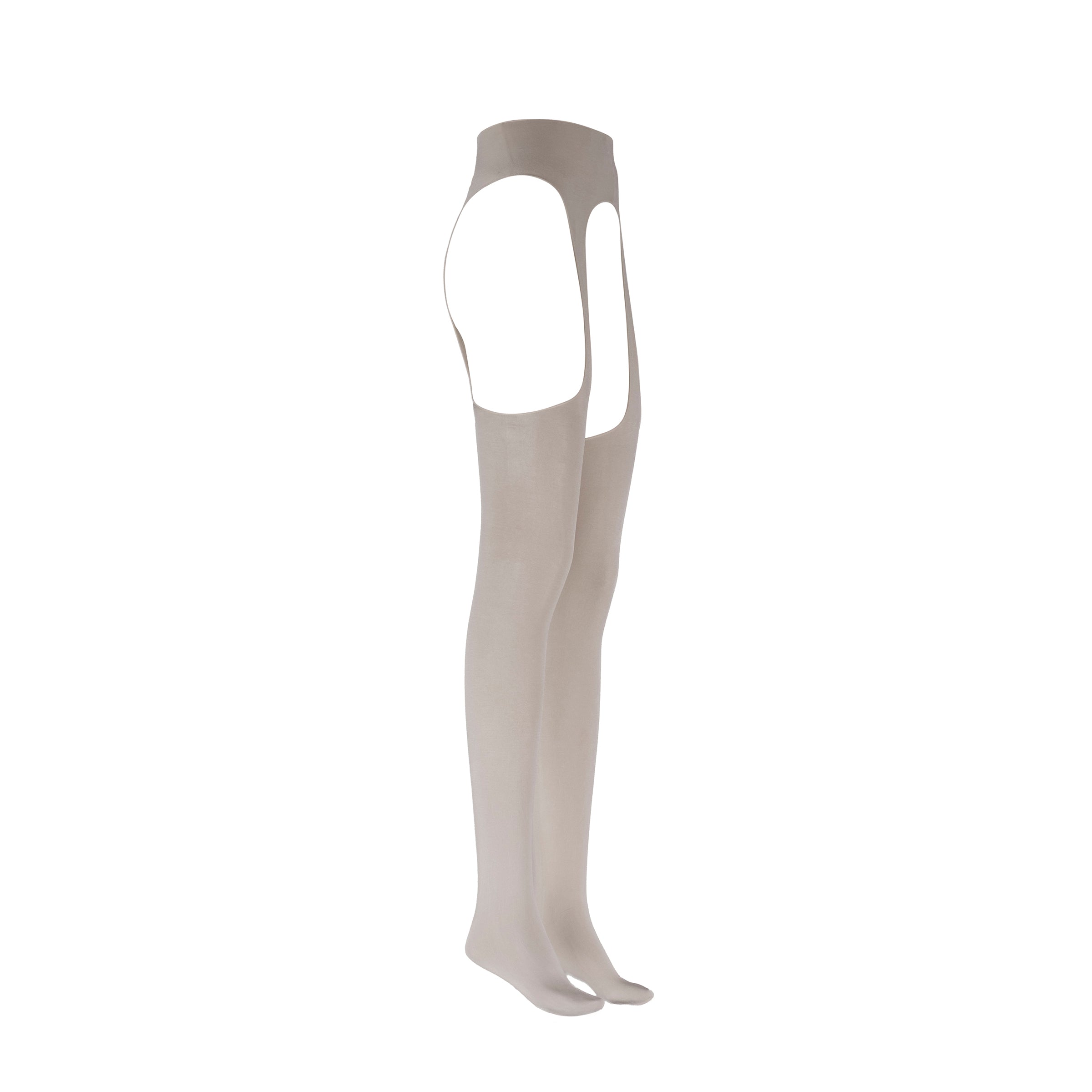 Beige thigh-high stockings on a white background
