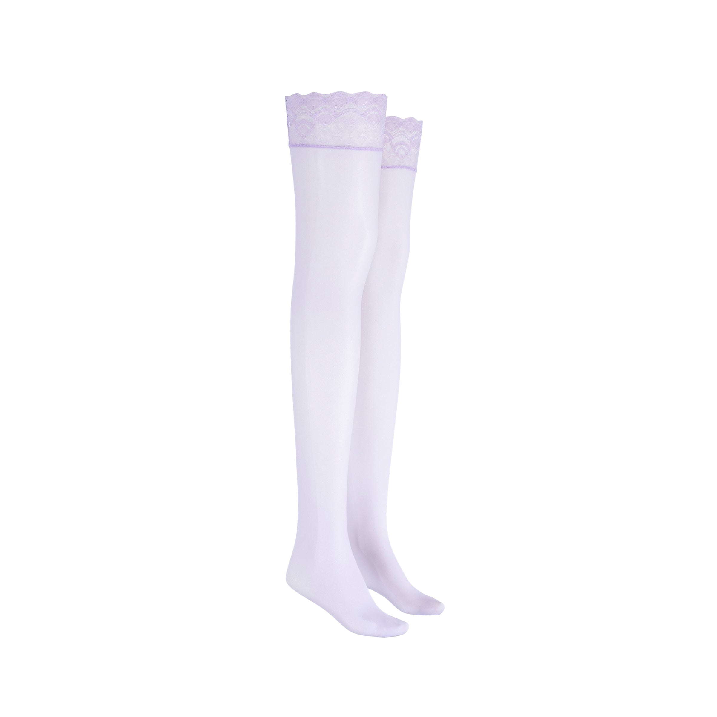 LECHERY® LUSTROUS SILKY SHINY THIGH HIGHS • PURPLE