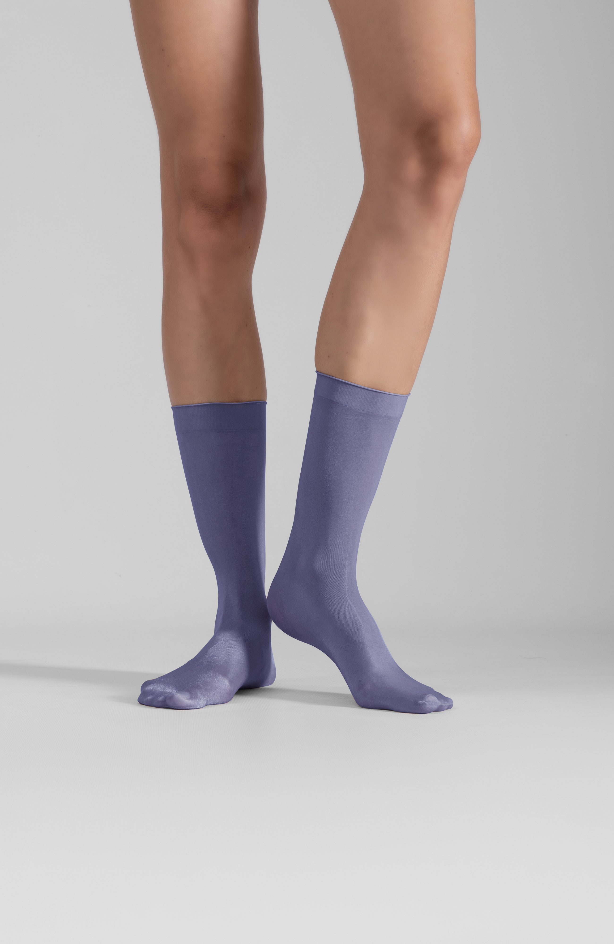 LECHERY® LUSTROUS SILKY SHINY SHEER DRESS SOCKS (2 PAIRS) • BLUE