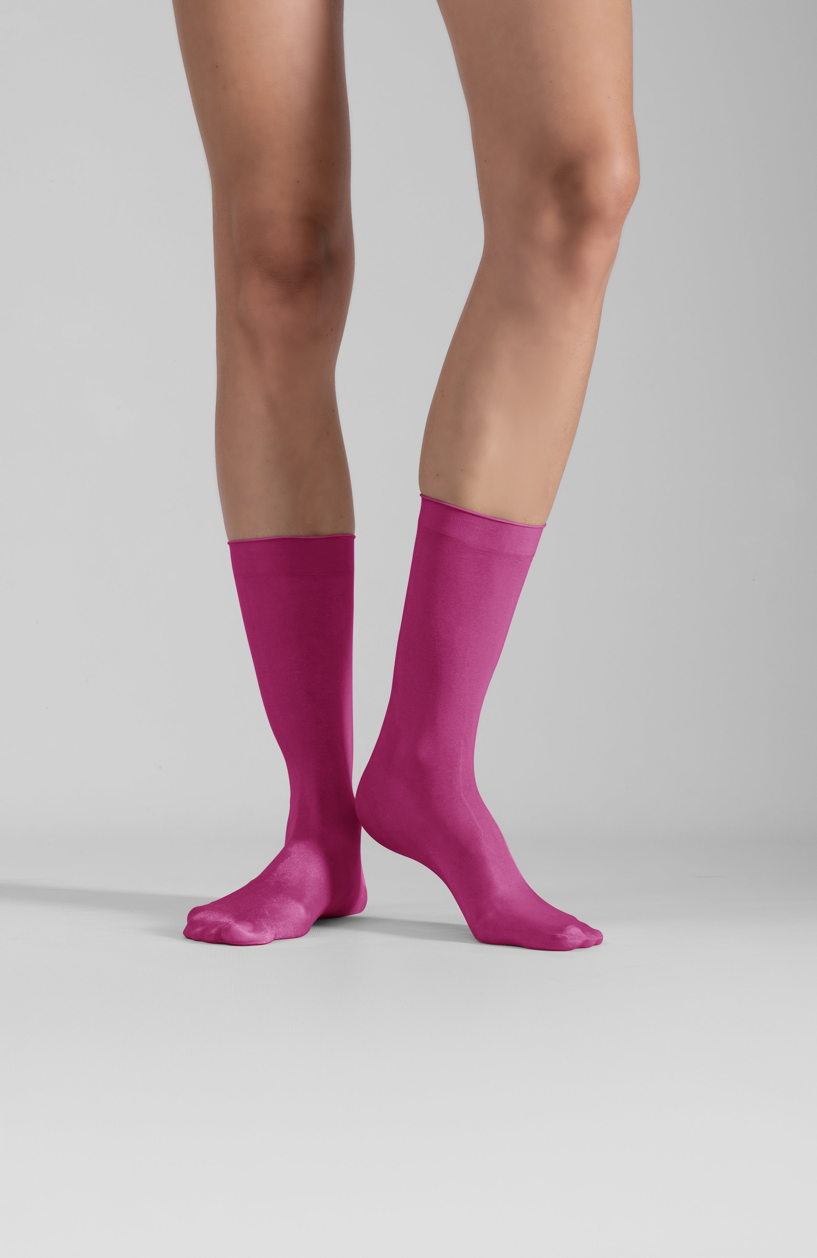 LECHERY® LUSTROUS SILKY SHINY SHEER DRESS SOCKS (2 PAIRS) • PINK