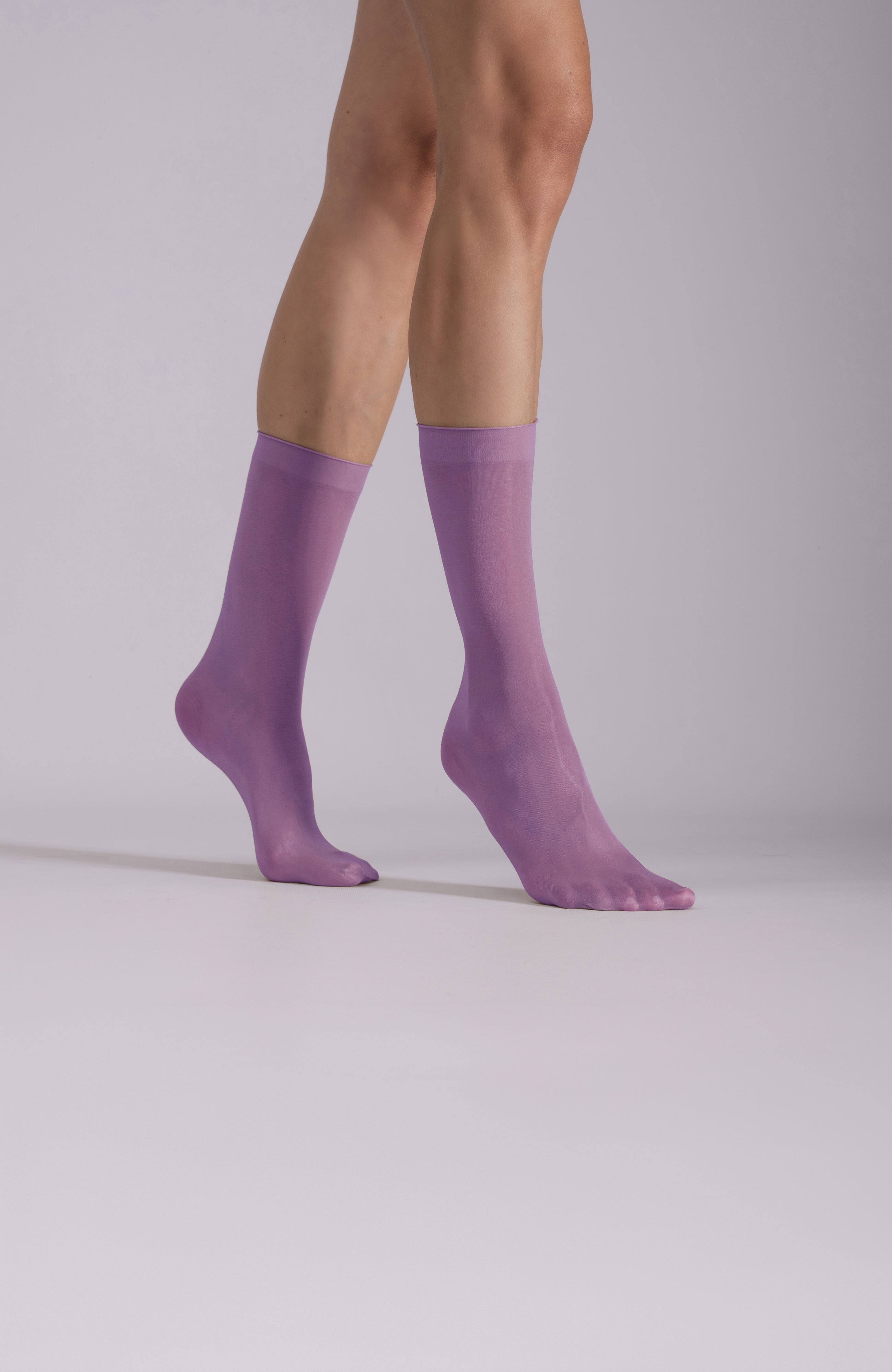 LECHERY® LUSTROUS SILKY SHINY SHEER DRESS SOCKS (2 PAIRS) • PURPLE