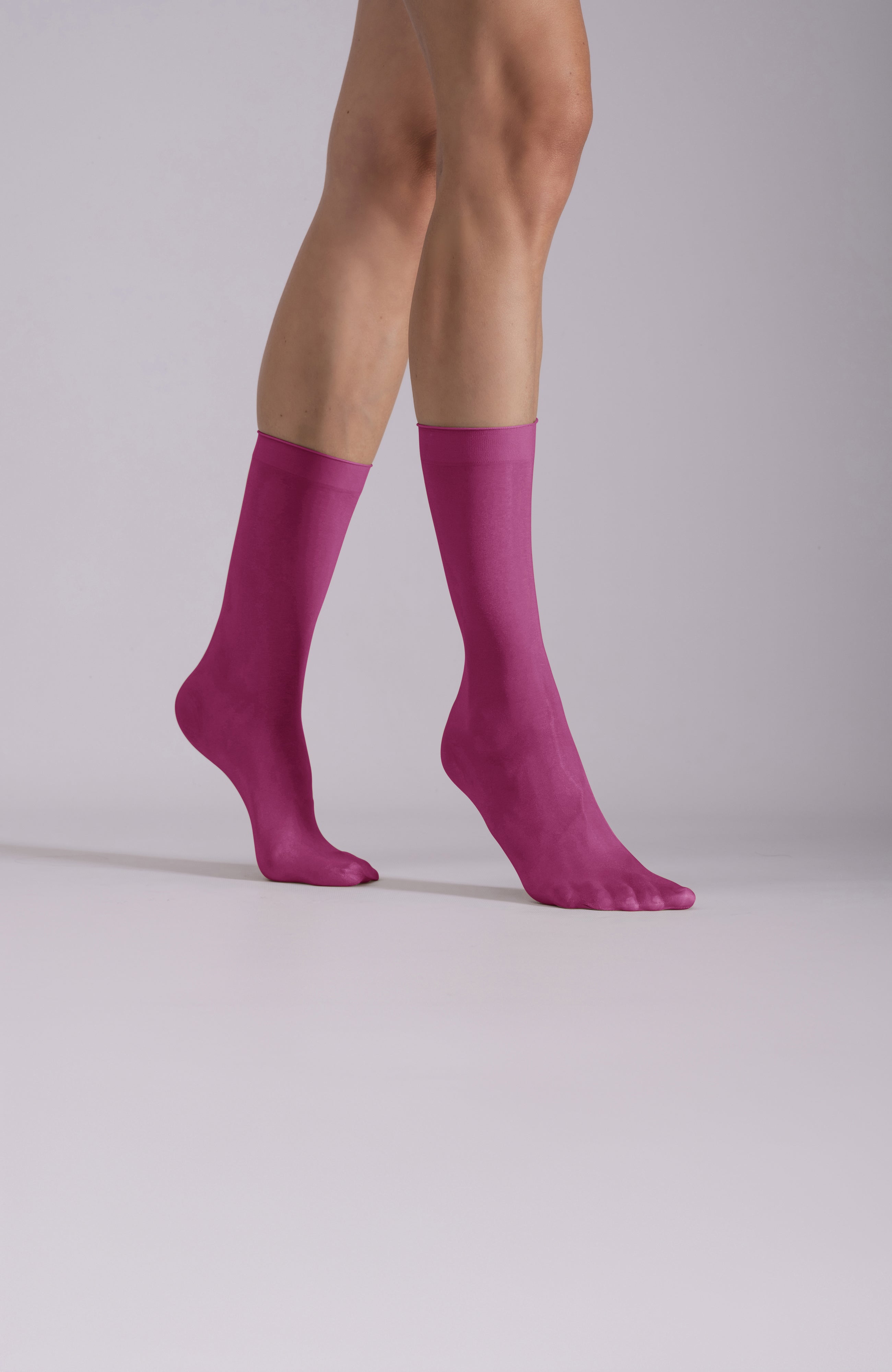 LECHERY® LUSTROUS SILKY SHINY SHEER DRESS SOCKS (2 PAIRS) • PINK