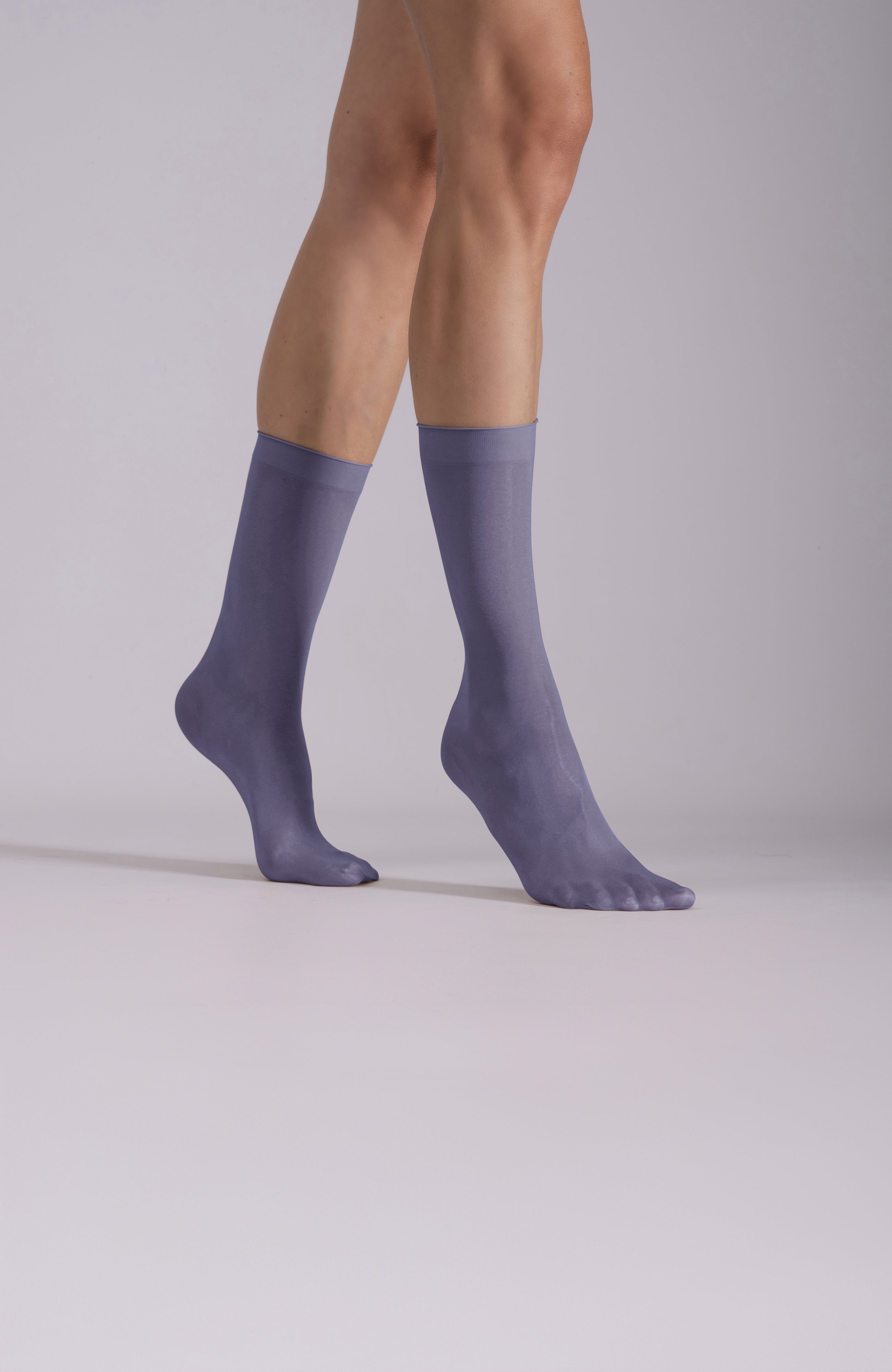 LECHERY® LUSTROUS SILKY SHINY SHEER DRESS SOCKS (2 PAIRS) • BLUE