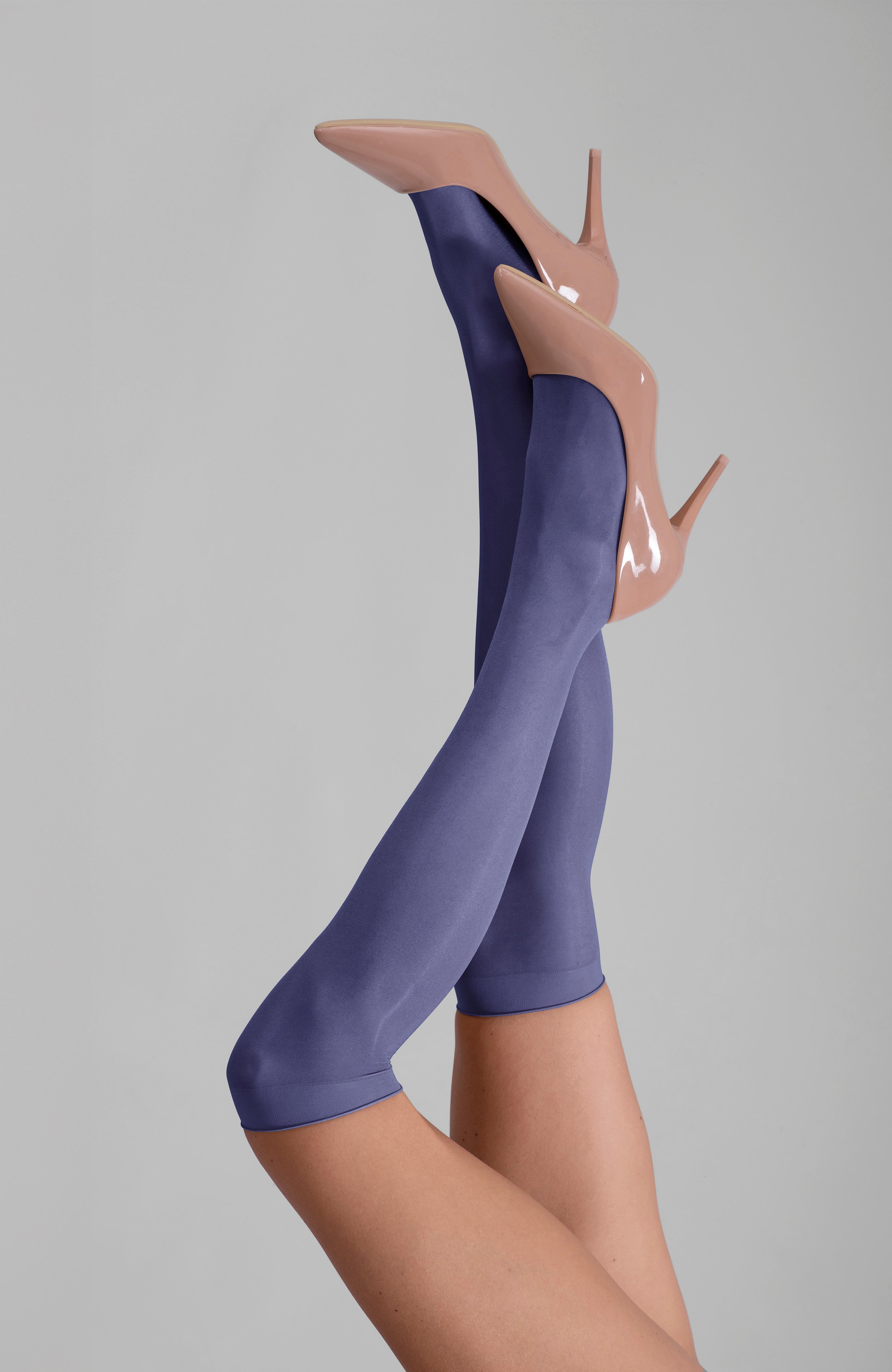 LECHERY® LUSTROUS SILKY SHINY SHEER DRESS KNEE-HIGHS (2 PAIRS) • BLUE
