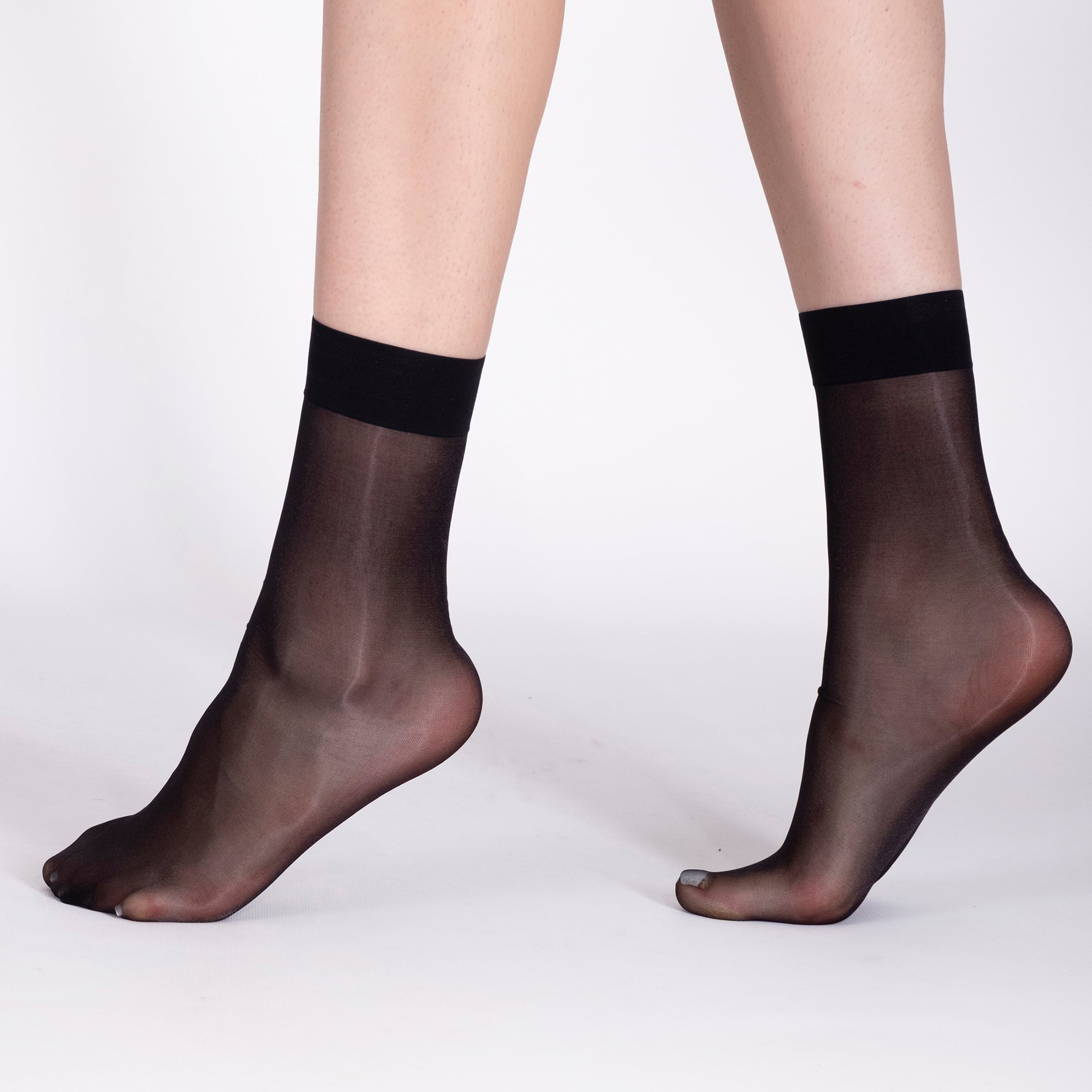 LECHERY® LUSTROUS SILKY SHINY SHEER DRESS SOCKS (2 PAIRS) • BLACK