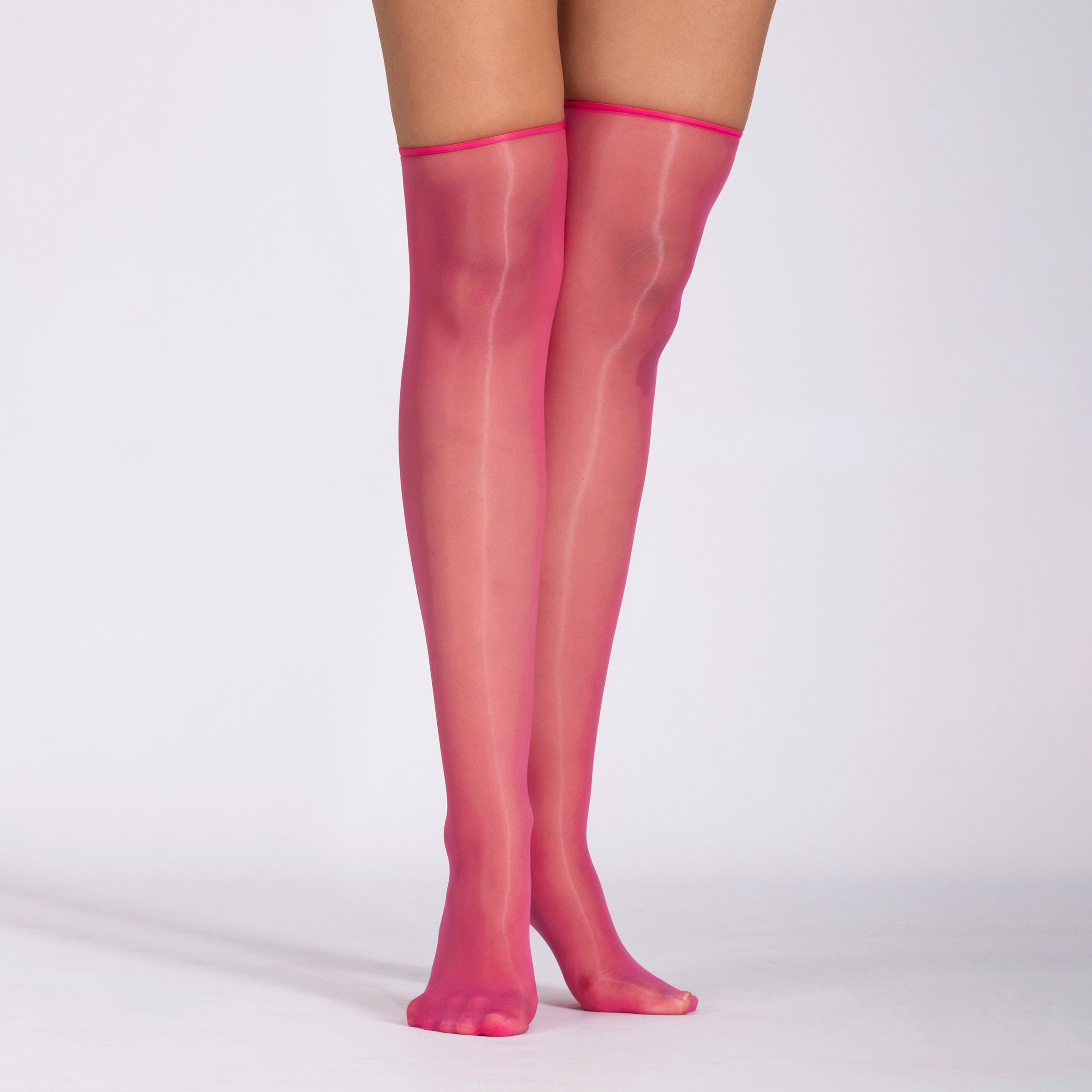 LECHERY® LUSTROUS SILKY SHINY SHEER DRESS KNEE-HIGHS (2 PAIRS) • PINK