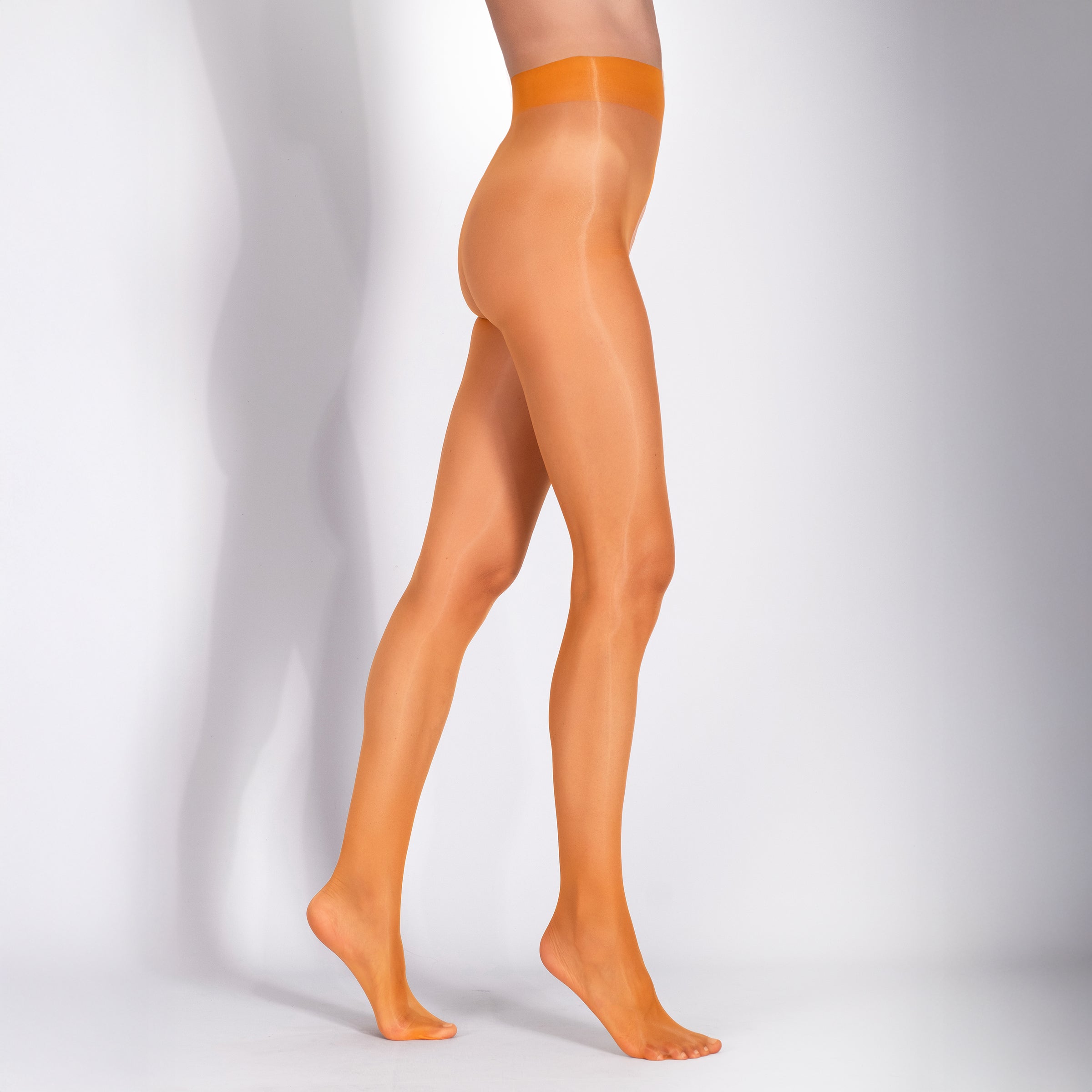 LECHERY® LUSTROUS SILKY SHINY 20 DENIER SHEER PANTYHOSE TIGHTS • ORANGE