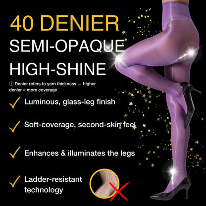 Lustrous Shiny Semi-Opaque Pantyhose