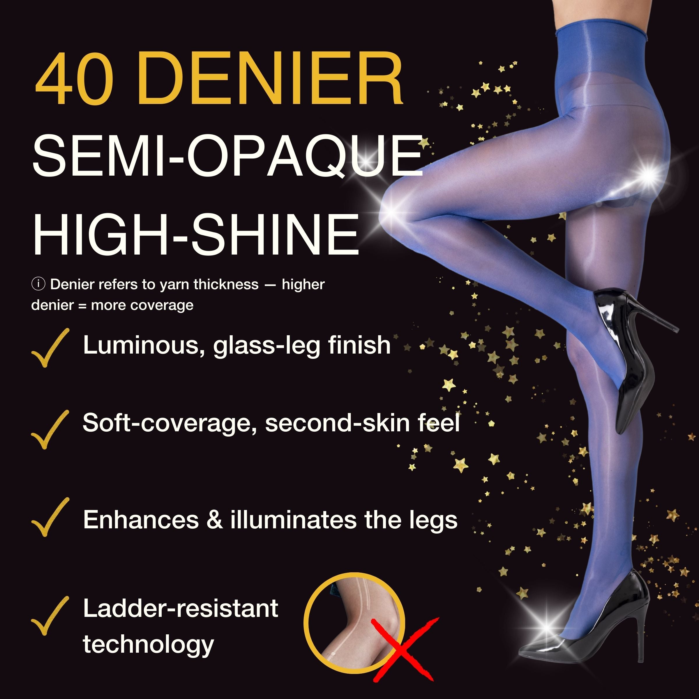 Lustrous Shiny Semi-Opaque Pantyhose