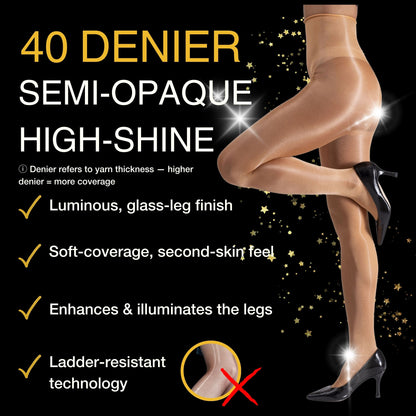 Lustrous Shiny Semi-Opaque Pantyhose