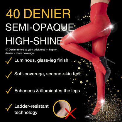 Lustrous Shiny Semi-Opaque Pantyhose