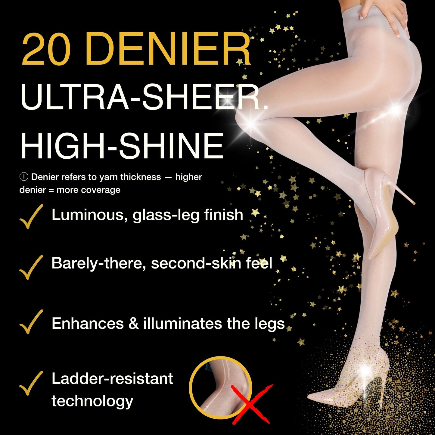 Lustrous Shiny Sheer Pantyhose