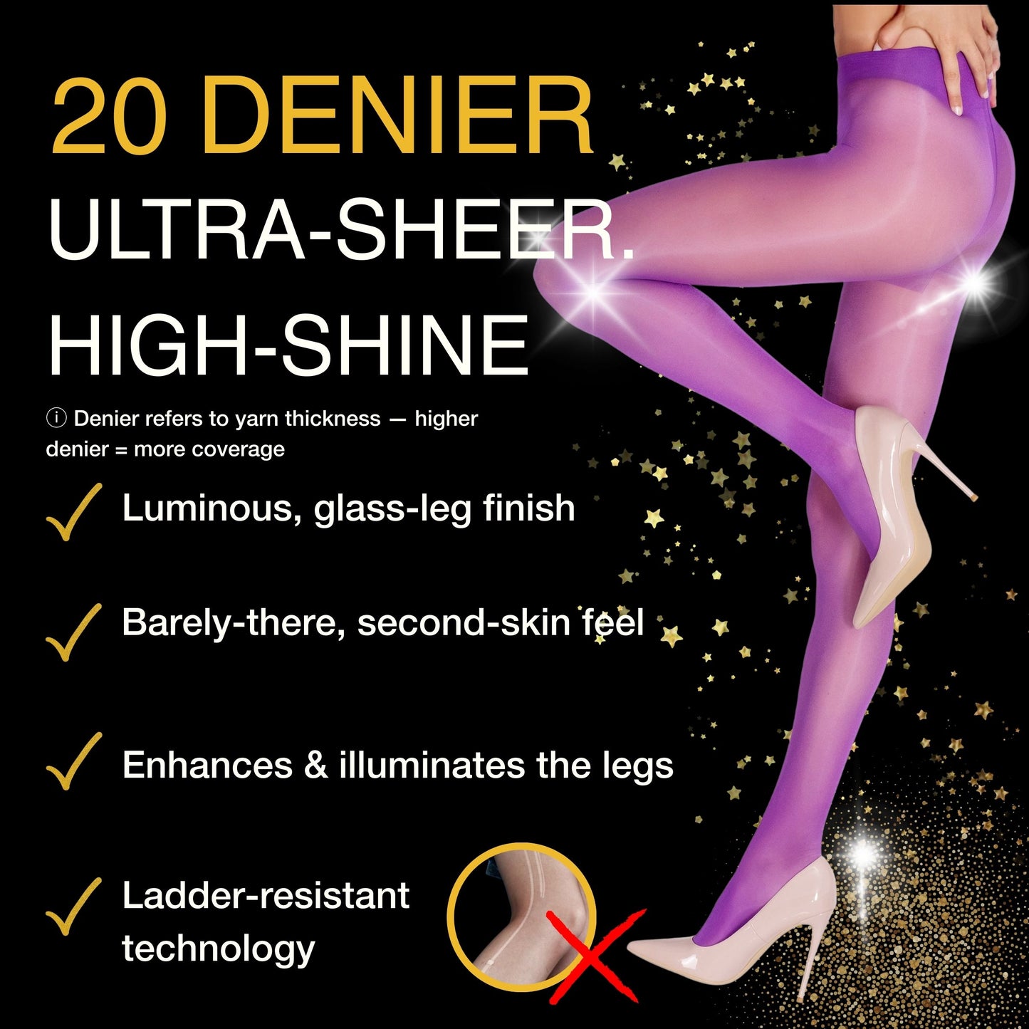 Lustrous Shiny Sheer Pantyhose