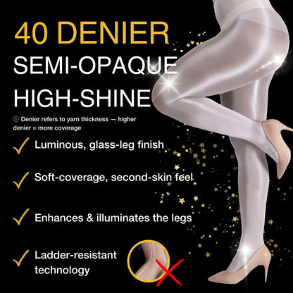 Lustrous Shiny Semi-Opaque Pantyhose