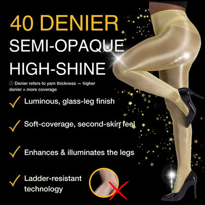 Lustrous Shiny Semi-Opaque Pantyhose