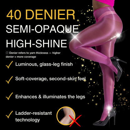 Lustrous Shiny Semi-Opaque Pantyhose