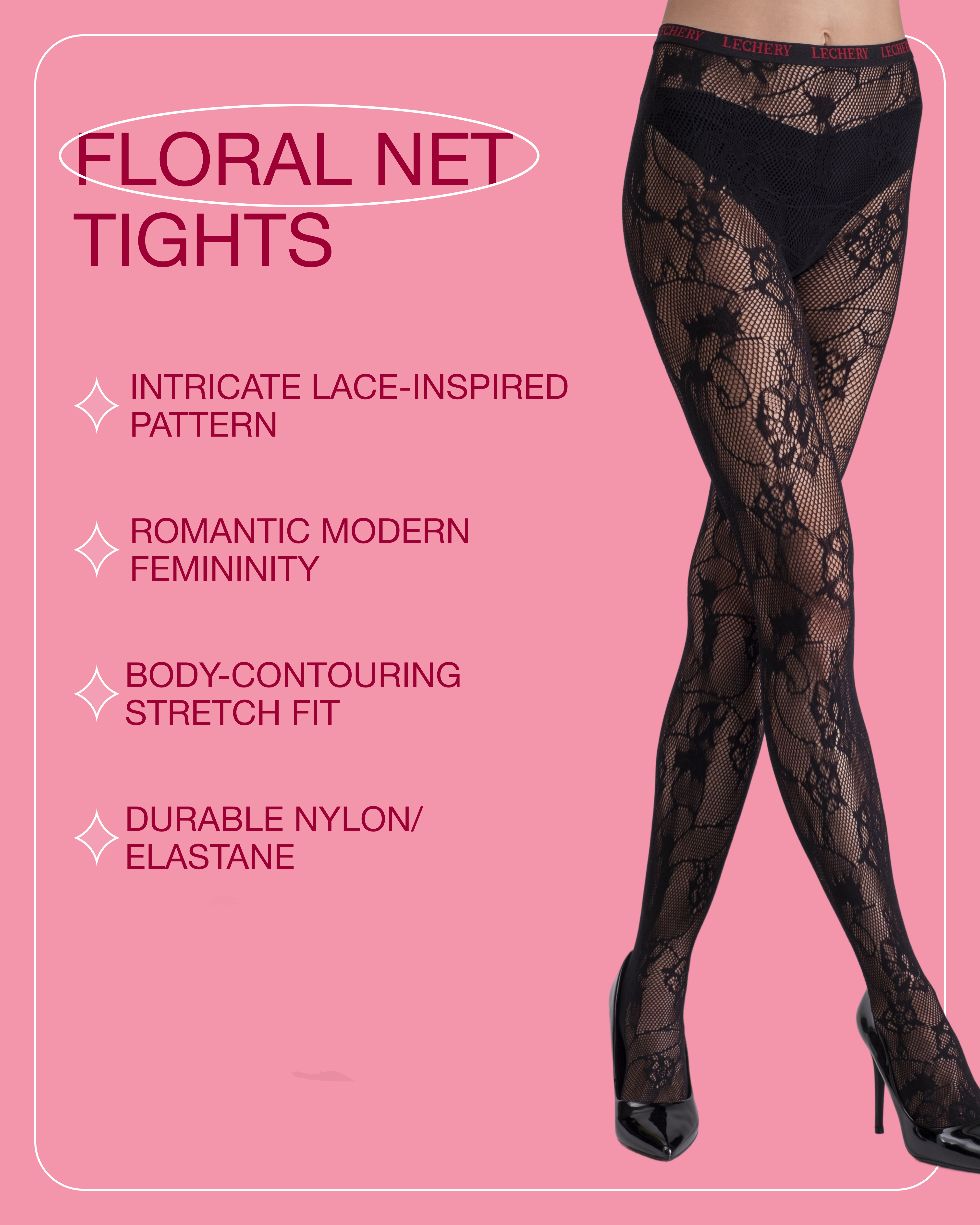 Floral Net Tights