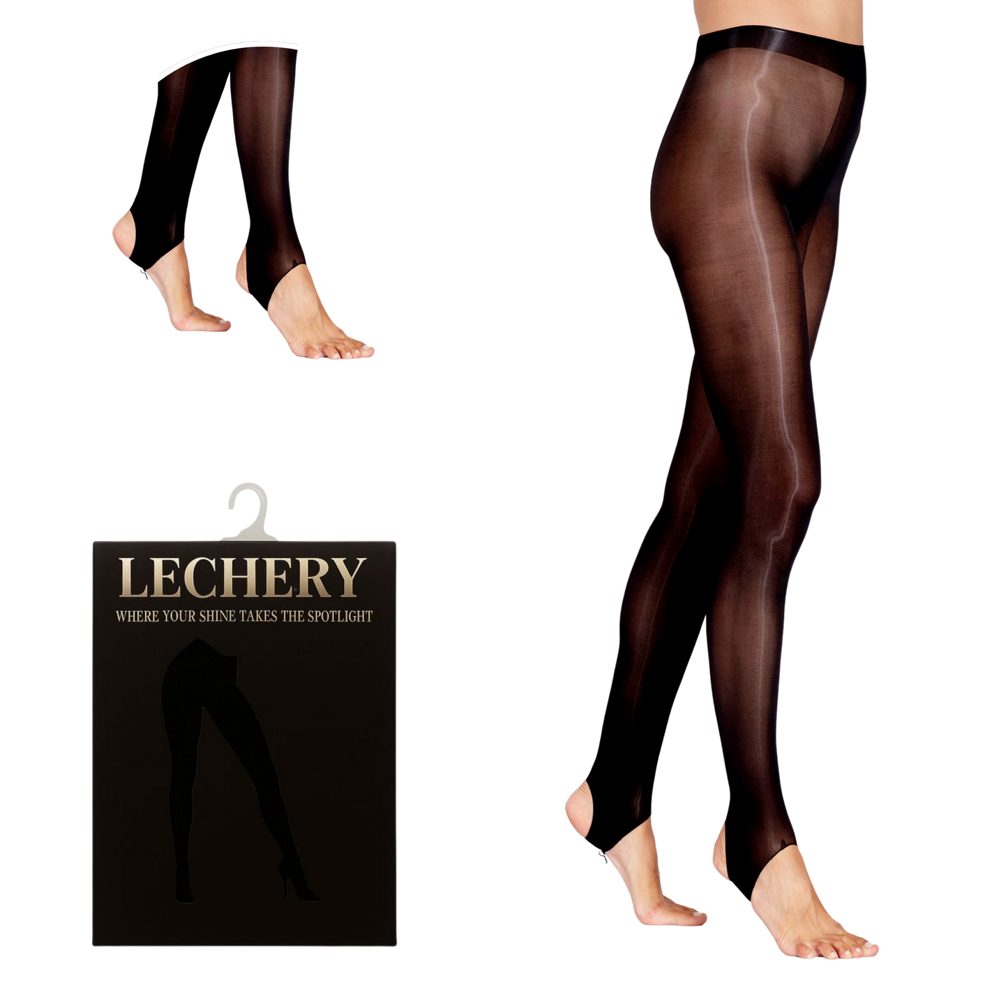 Lustrous Shiny Semi-Opaque Stirrup Tights