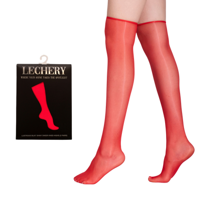 Lustrous Shiny Sheer Knee-Highs (2-Pack)