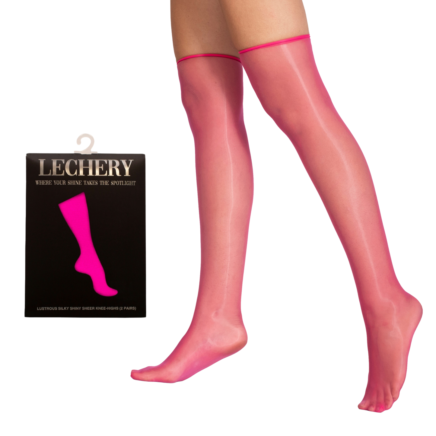 Lustrous Shiny Sheer Knee-Highs (2-Pack)