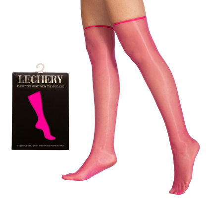 Lustrous Shiny Sheer Knee-Highs (2-Pack)