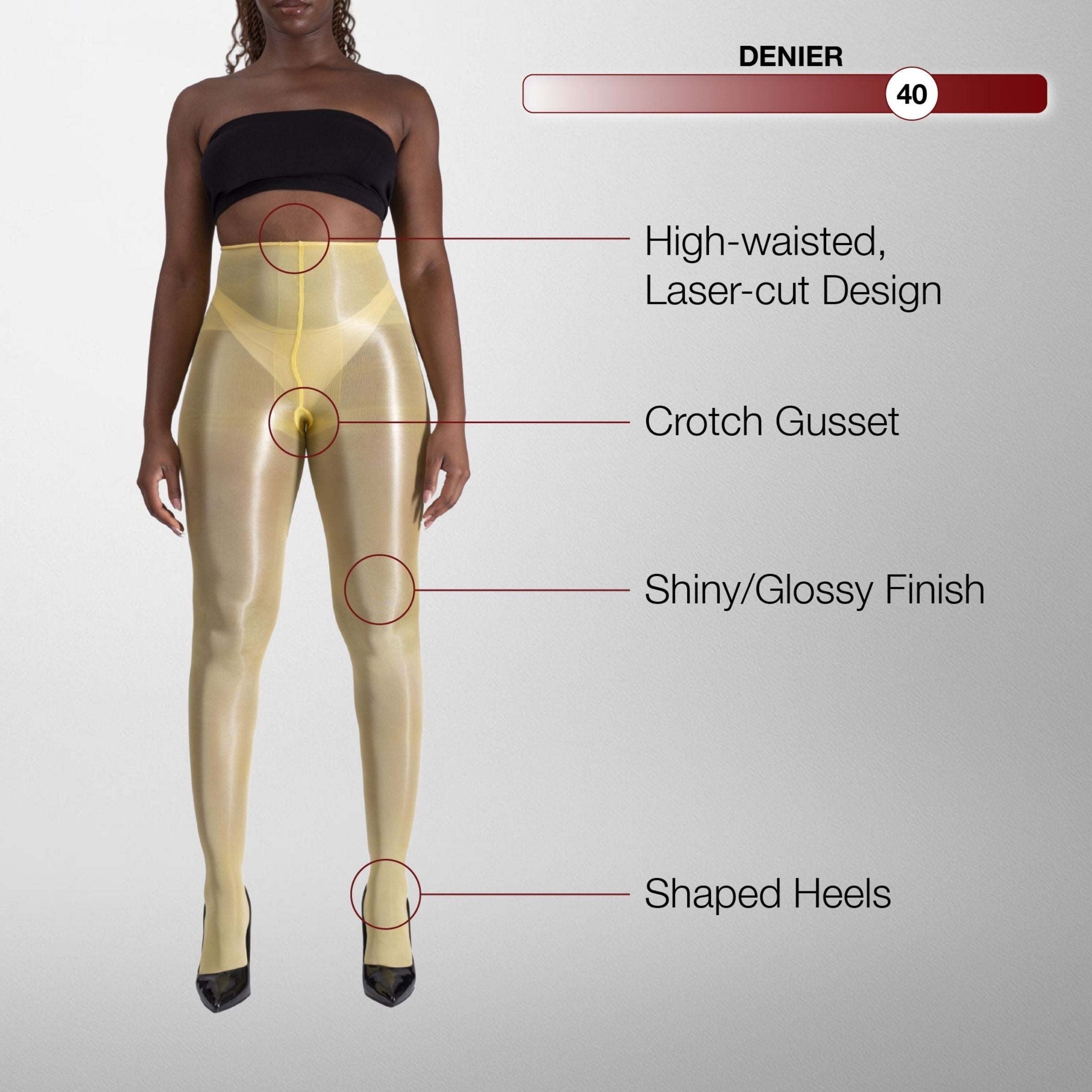 Lustrous Shiny Semi-Opaque Pantyhose