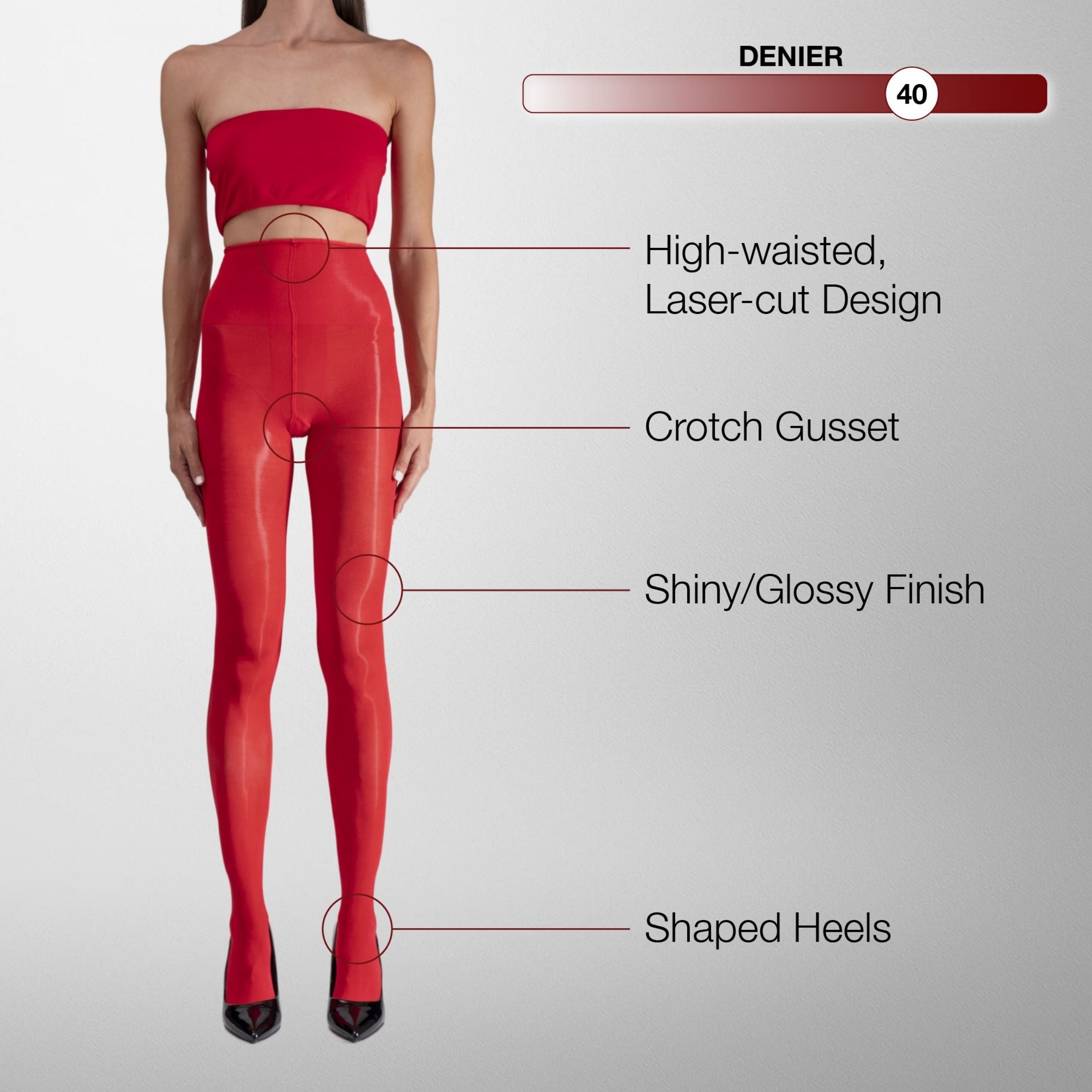 Lustrous Shiny Semi-Opaque Pantyhose