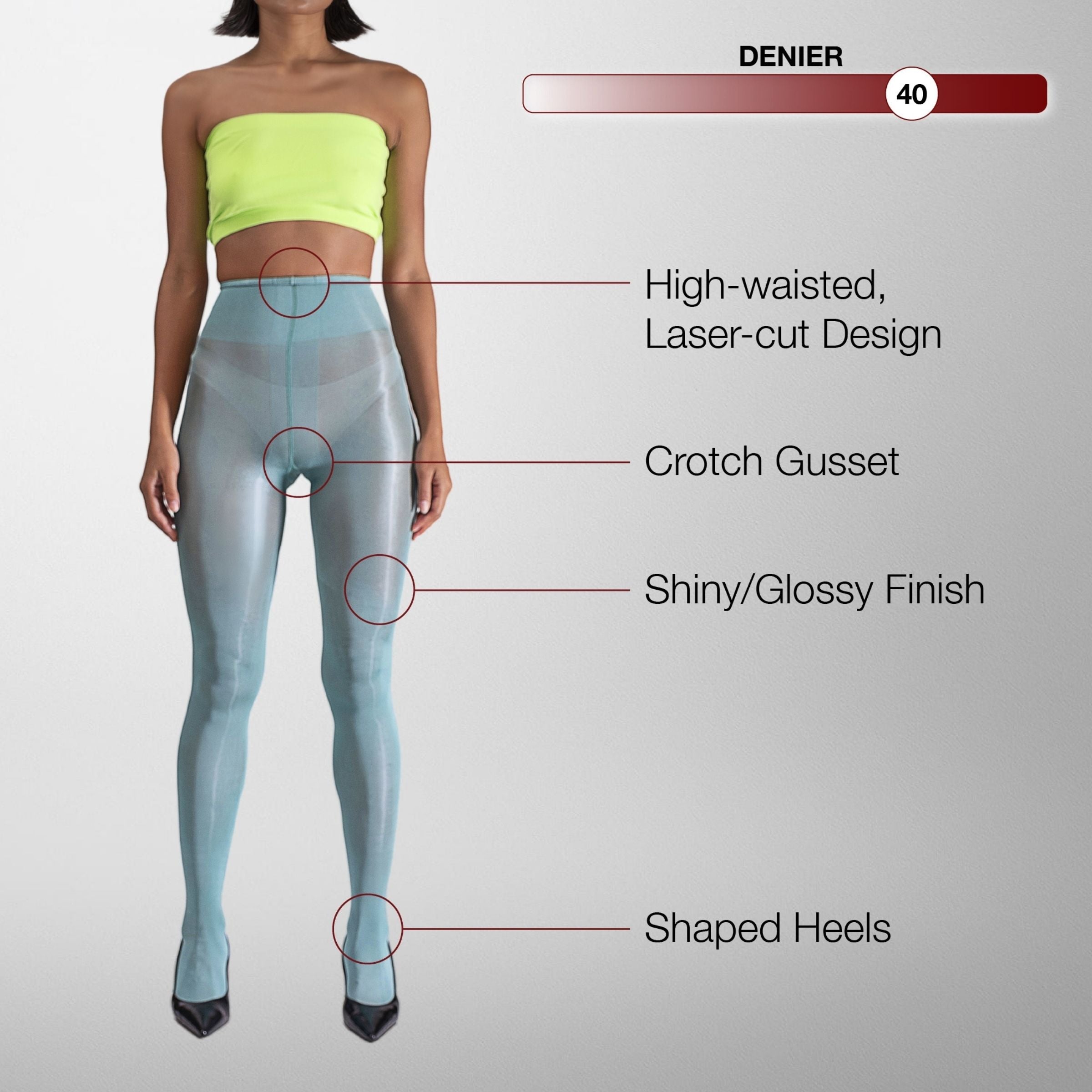 Lustrous Shiny Semi-Opaque Pantyhose