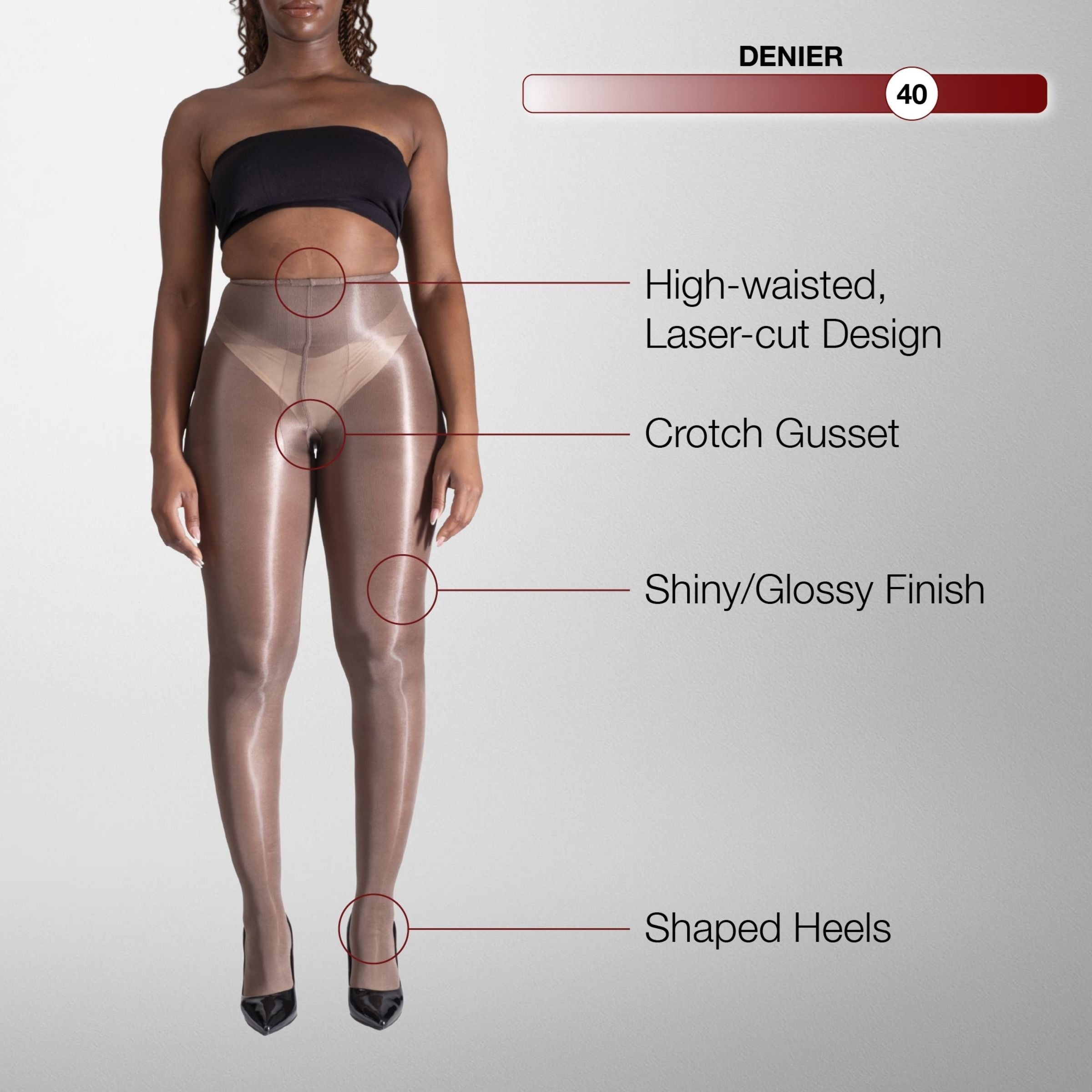 Lustrous Shiny Semi-Opaque Pantyhose