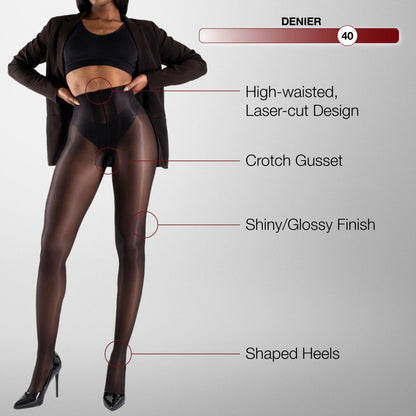 Lustrous Shiny Semi-Opaque Pantyhose