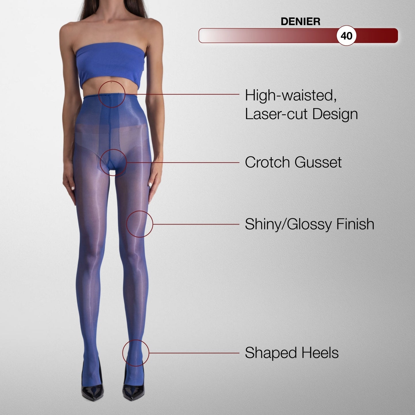 Lustrous Shiny Semi-Opaque Pantyhose