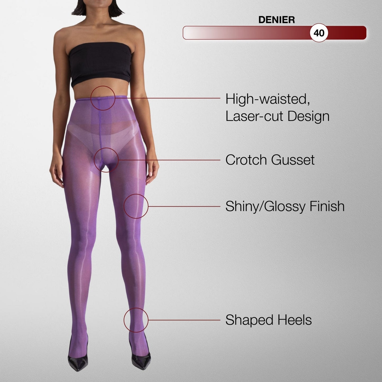 Lustrous Shiny Semi-Opaque Pantyhose