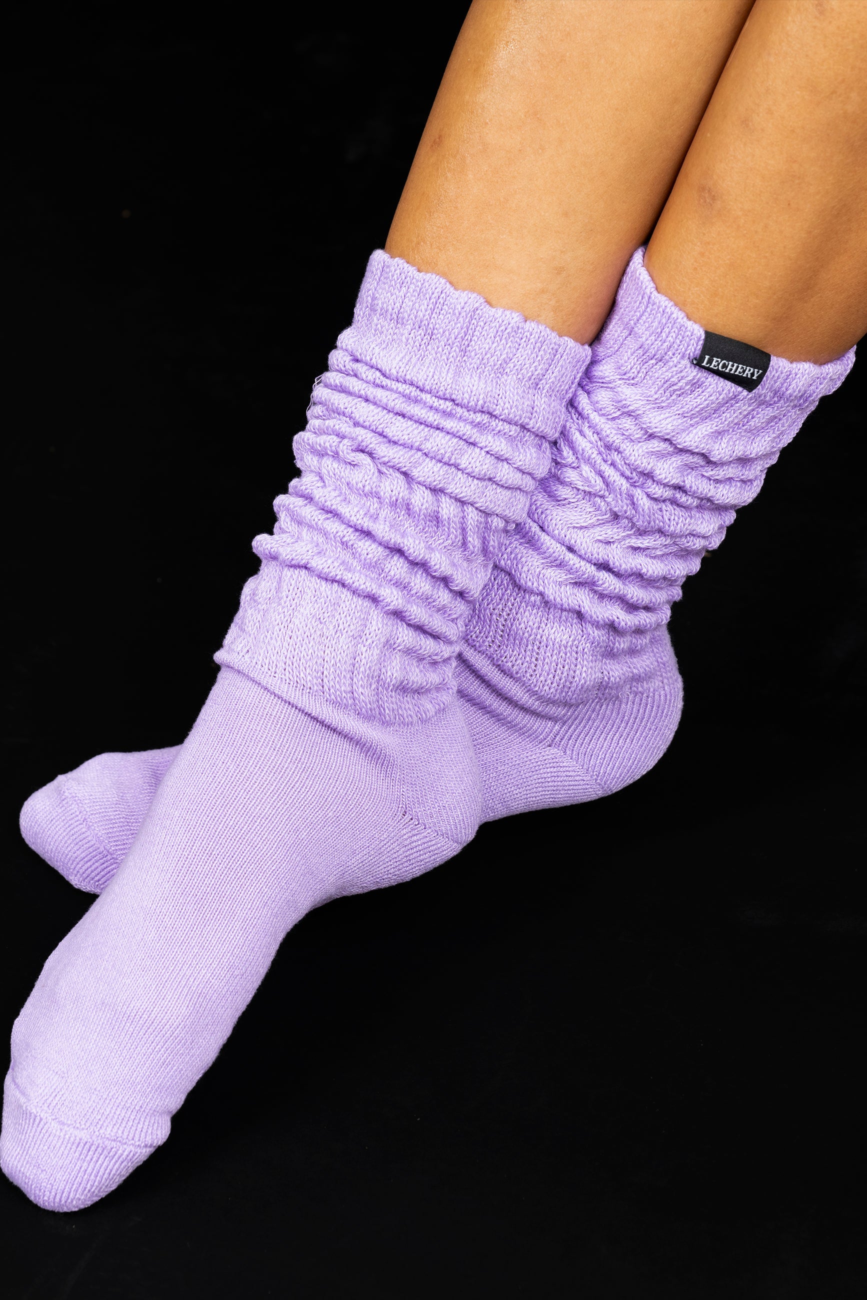 LECHERY® UNISEX SCRUNCH SLOUCHY SOCKS • LILAC