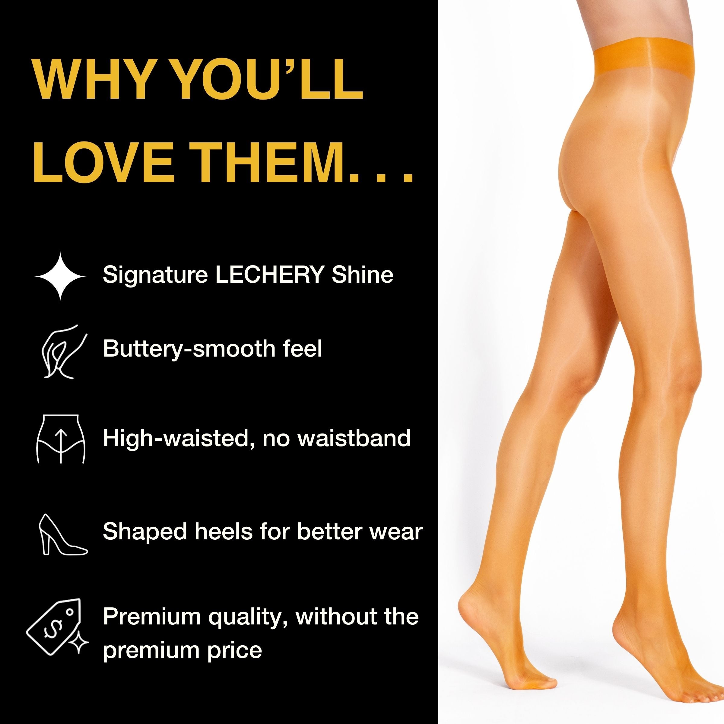 Lustrous Shiny Semi-Opaque Pantyhose