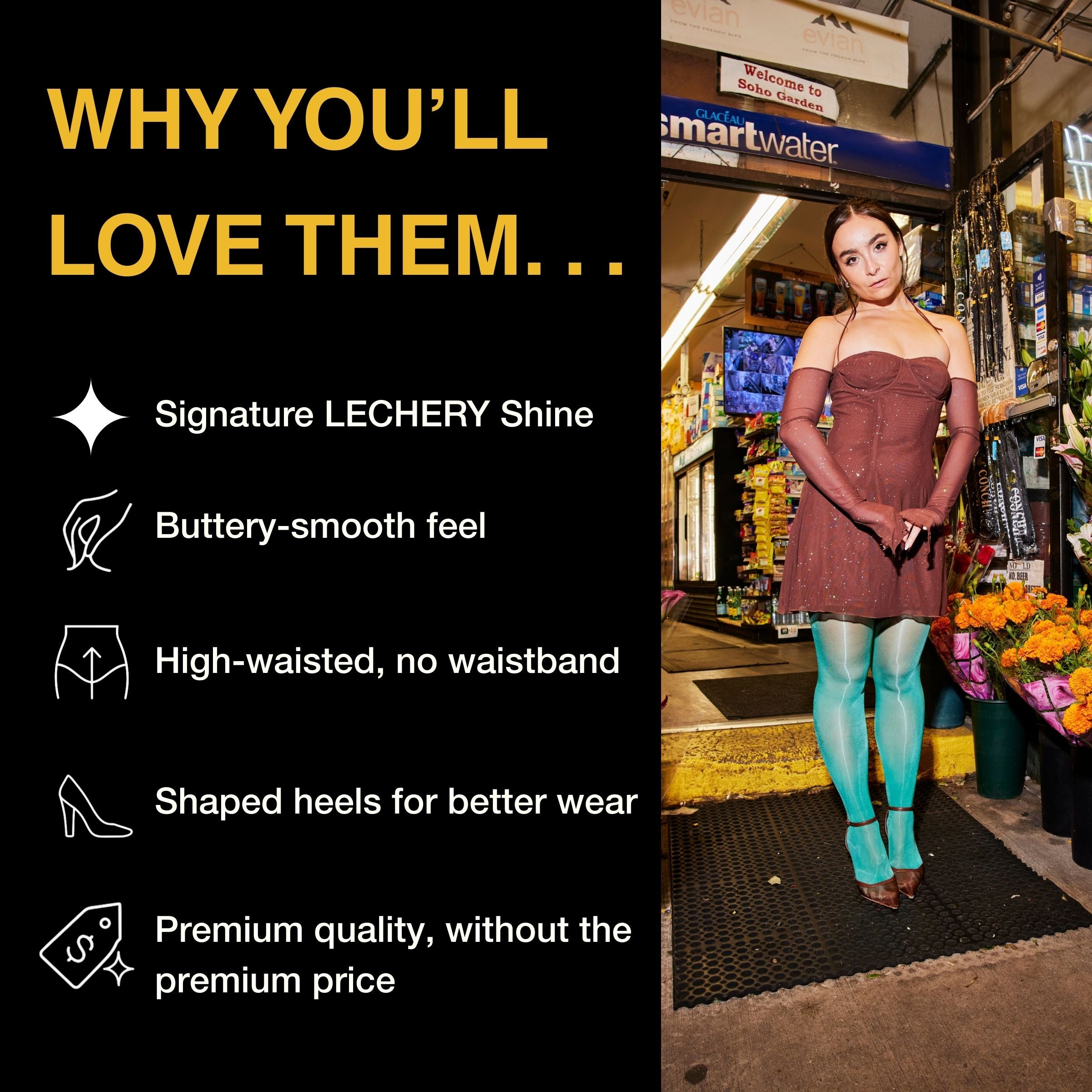 Lustrous Shiny Semi-Opaque Pantyhose