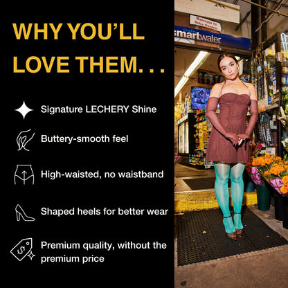 Lustrous Shiny Semi-Opaque Pantyhose
