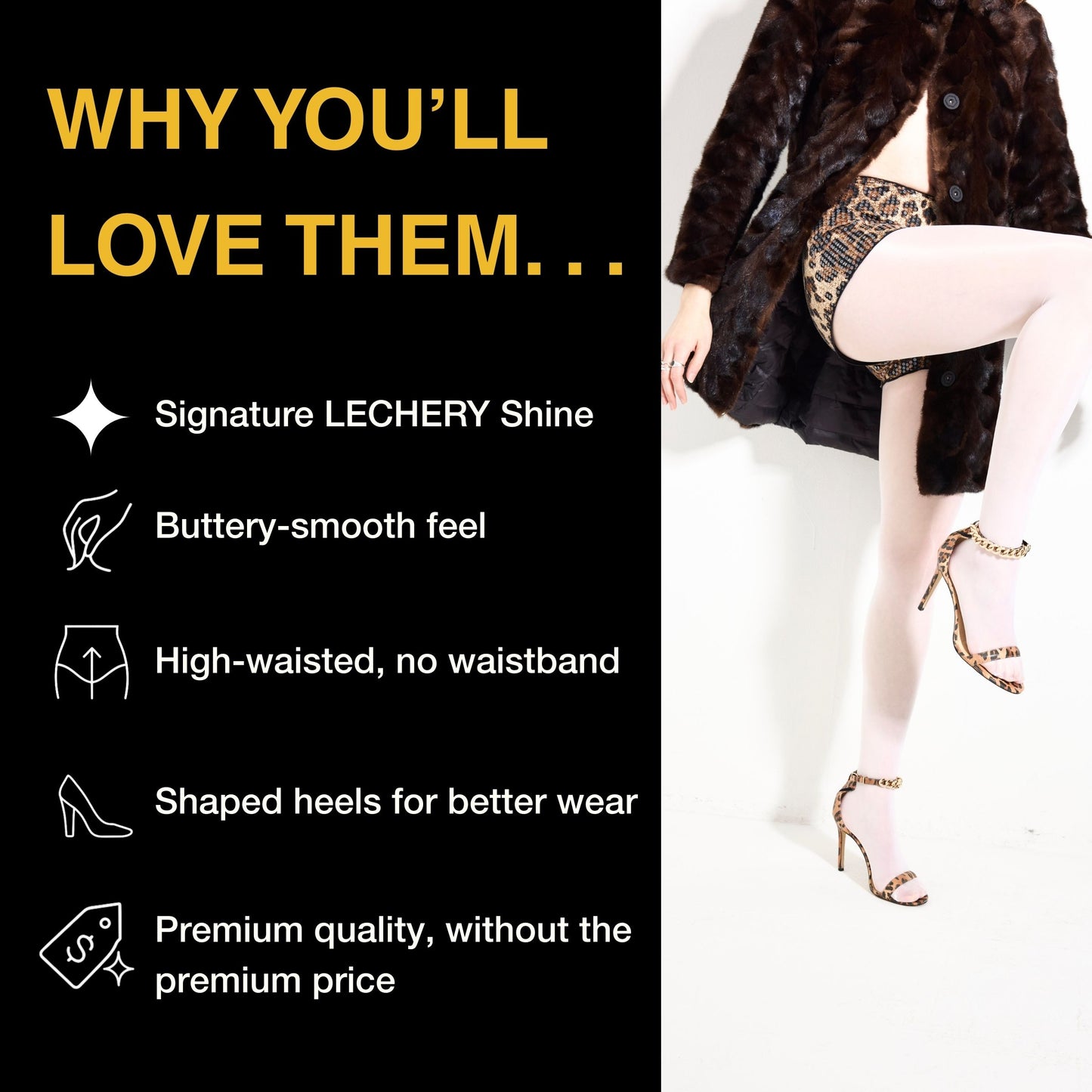 Lustrous Shiny Semi-Opaque Pantyhose